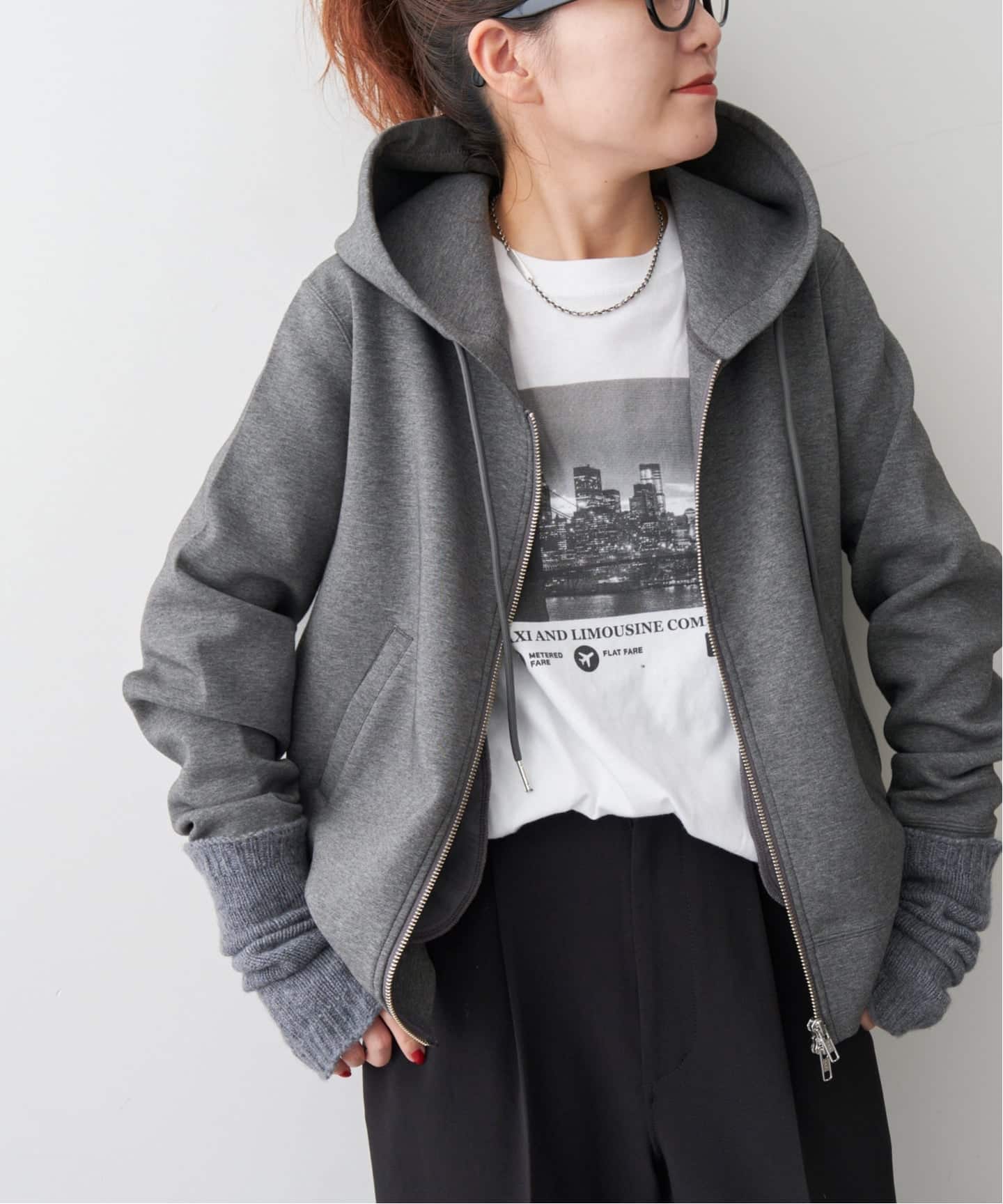 追加5予約》ストレッチジップフードパーカー（Tシャツ／カットソー