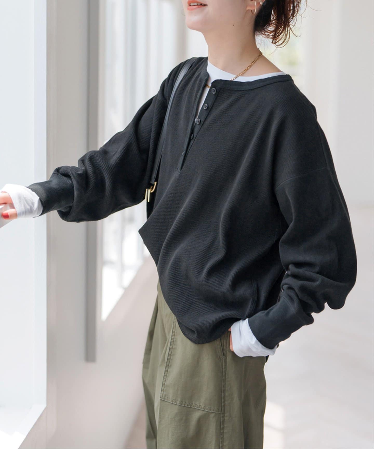 Spick and span SS24(完売品) ヘンリーネックプルオーバー 追加予約》2枚SETヘンリーネックプルオーバー（Tシャツ