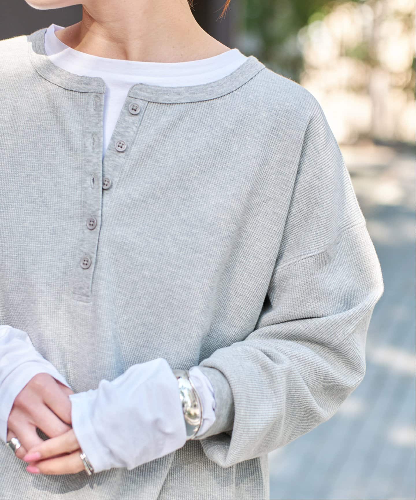 Spick and span SS24(完売品) ヘンリーネックプルオーバー Spick & Span｜《追加予約》2枚SETヘンリーネックプルオーバー