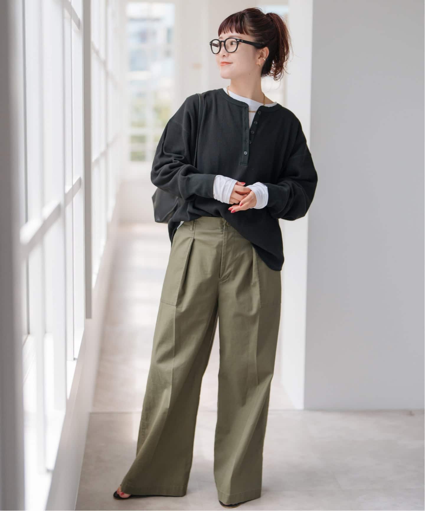 追加2》2枚SETヘンリーネックプルオーバー（Tシャツ／カットソー