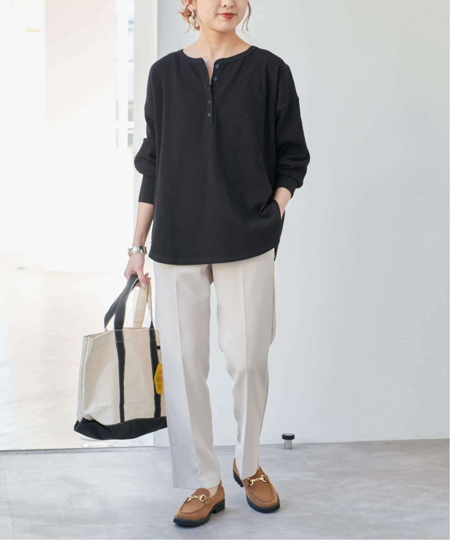 追加2》2枚SETヘンリーネックプルオーバー（Tシャツ／カットソー