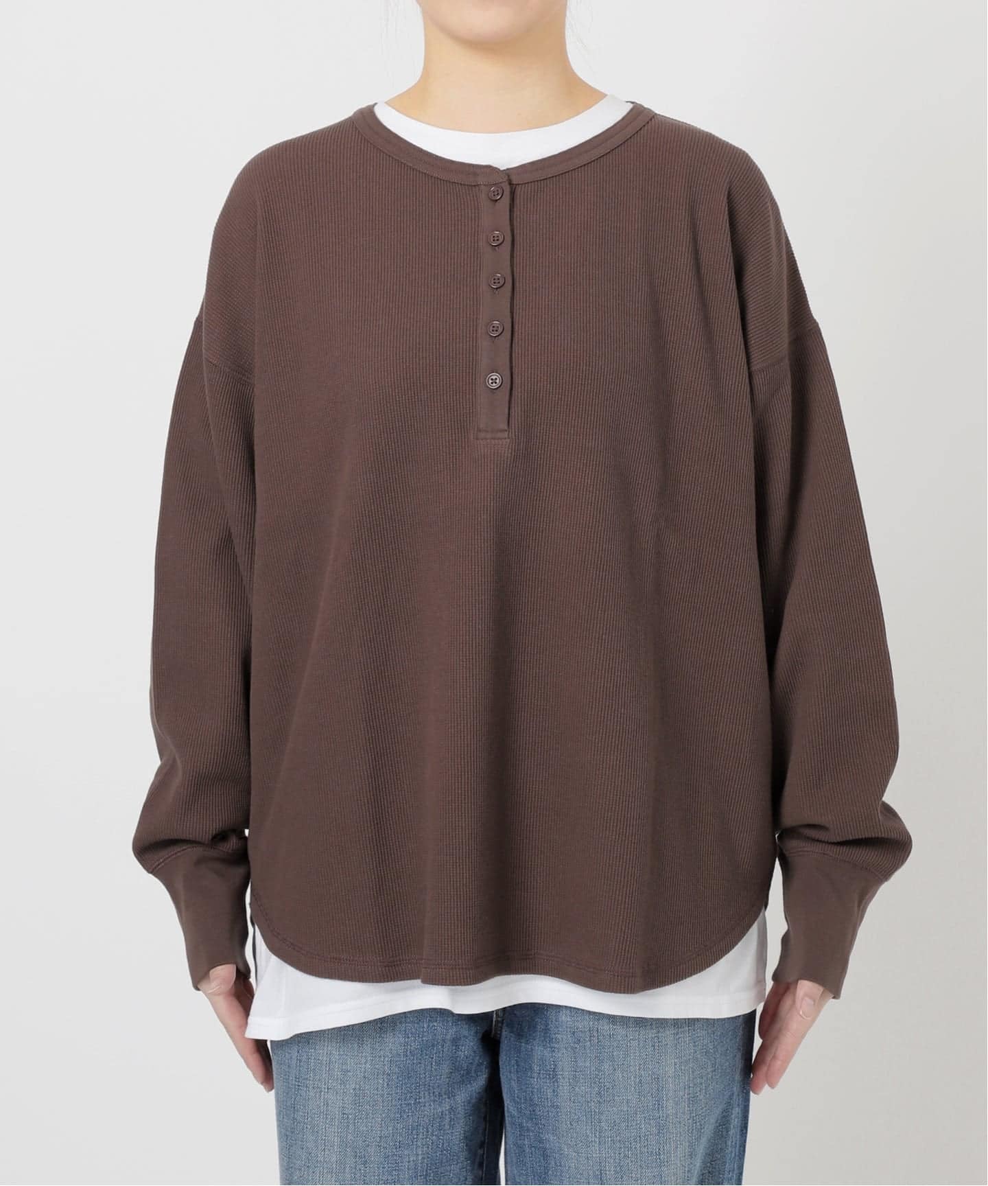 追加3WEB限定予約》2枚SETヘンリーネックプルオーバー（Tシャツ