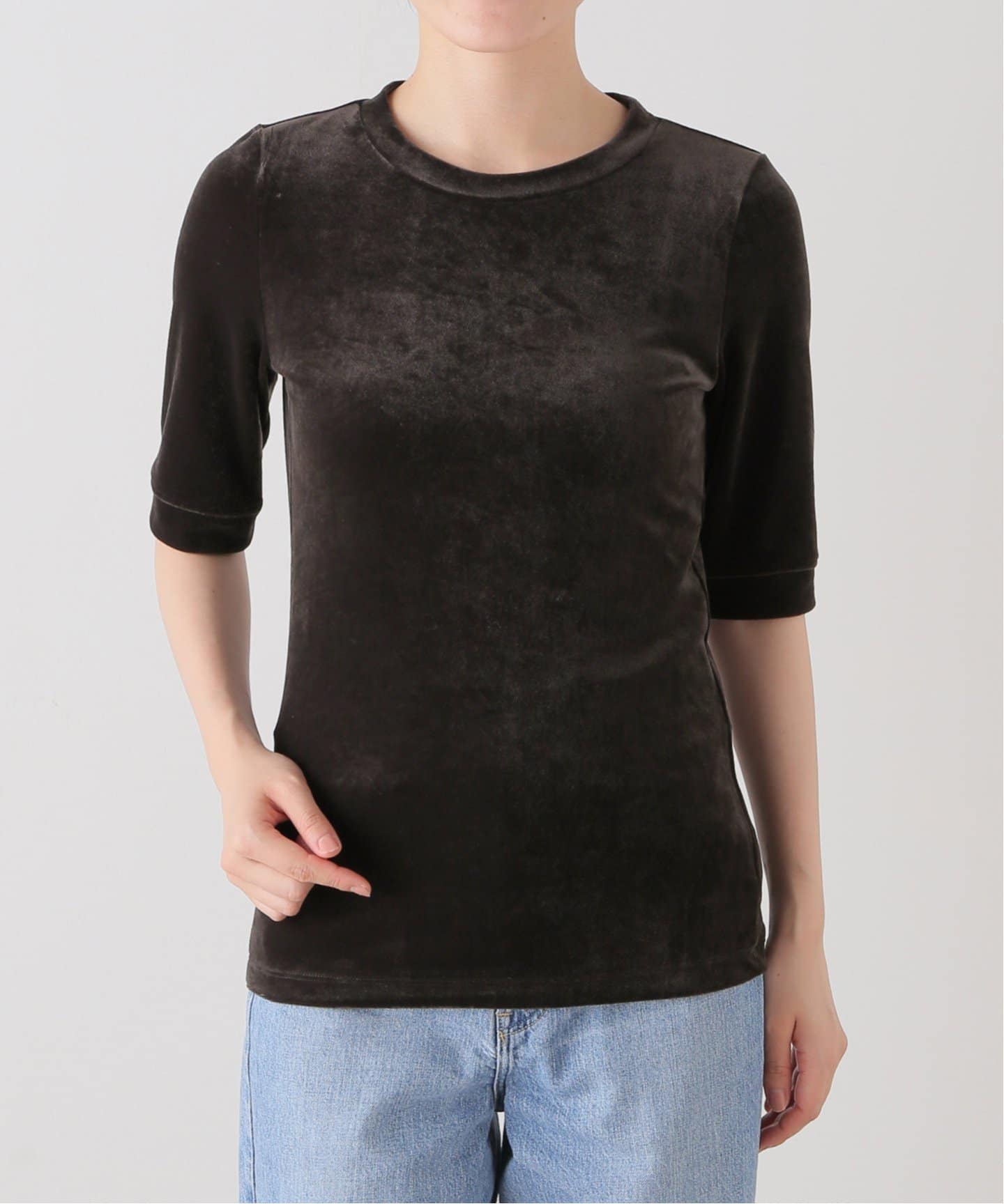 tシャツ 「追加」ベロアハーフスリーブプルオーバー レディース 追加》ベロアハーフスリーブプルオーバー（Tシャツ／カットソー