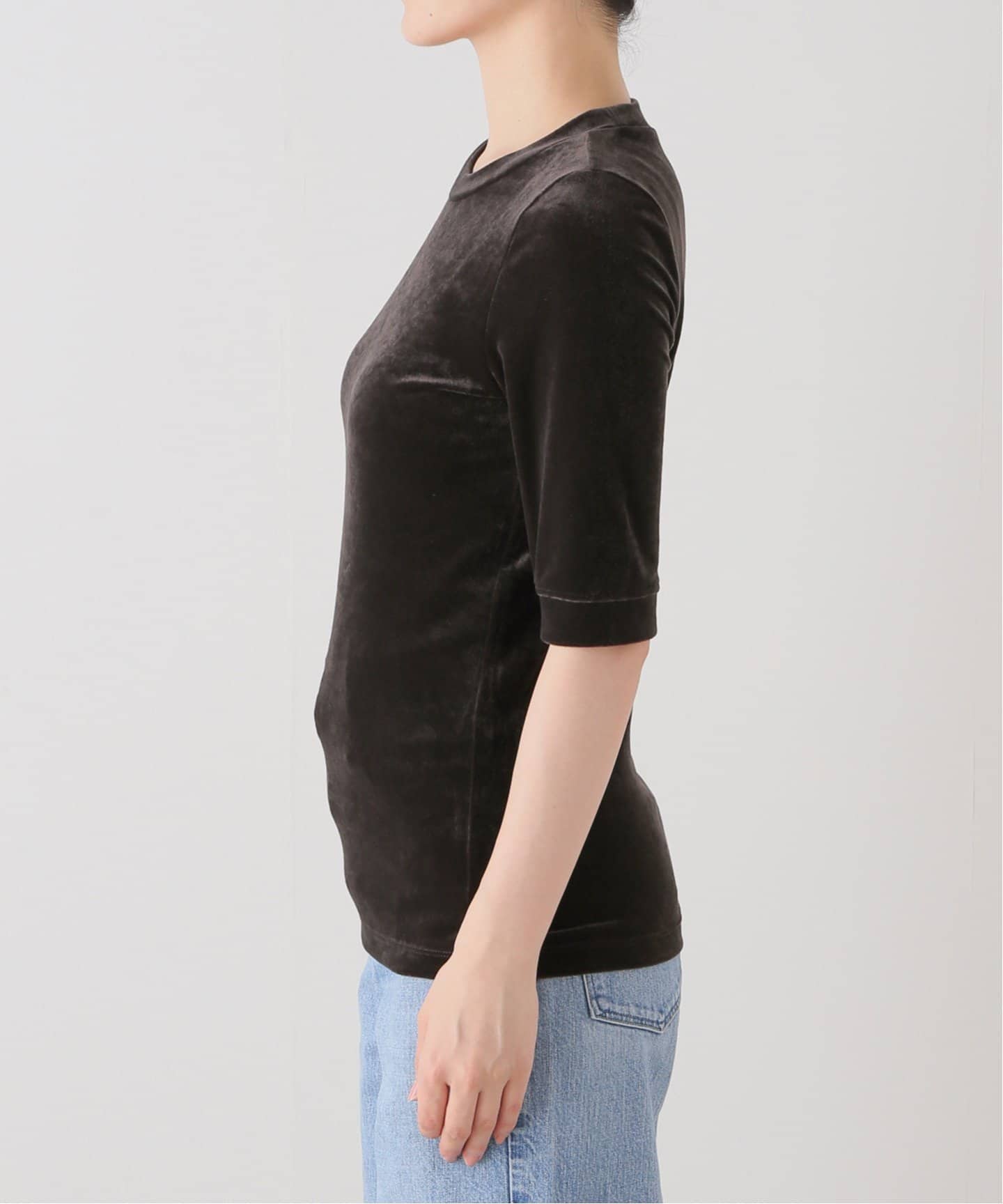 追加》ベロアハーフスリーブプルオーバー（Tシャツ／カットソー