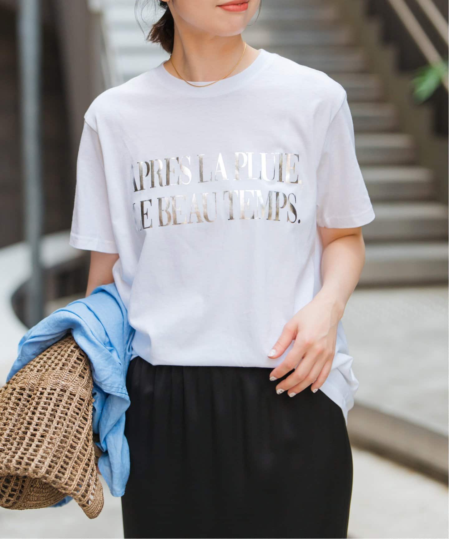 INSCRIRE 22SS ロゴプリント Tシャツ 追加2》箔ロゴプリントTシャツ（Tシャツ／カットソー）｜Spick