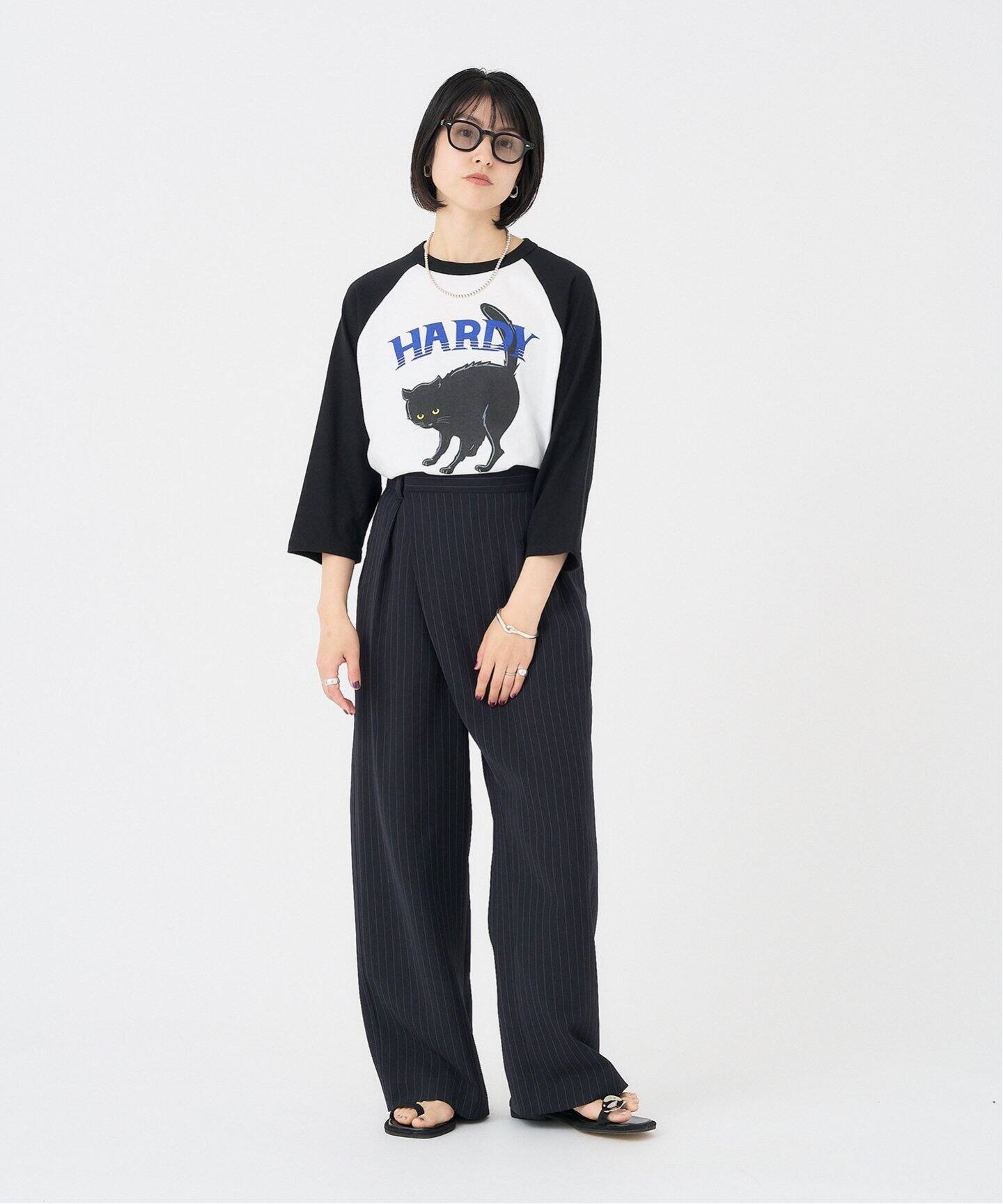 【✨新品タグ付き✨】HARDY NOIR◎CATS PRINT ラインパンツ CAT PRINT スウエット（スウェット）｜HARDY NOIR（アルディー