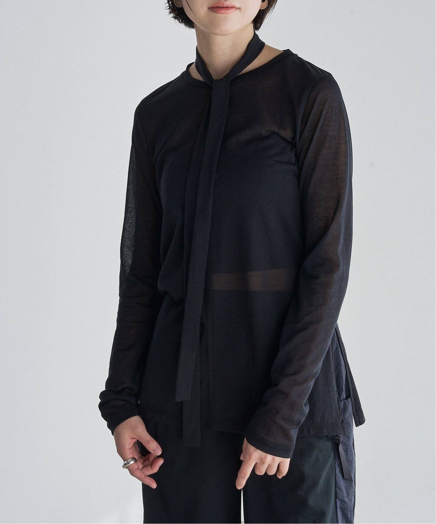 PHEENY Cotton nylon sheer L/S with tie PS25- CS07