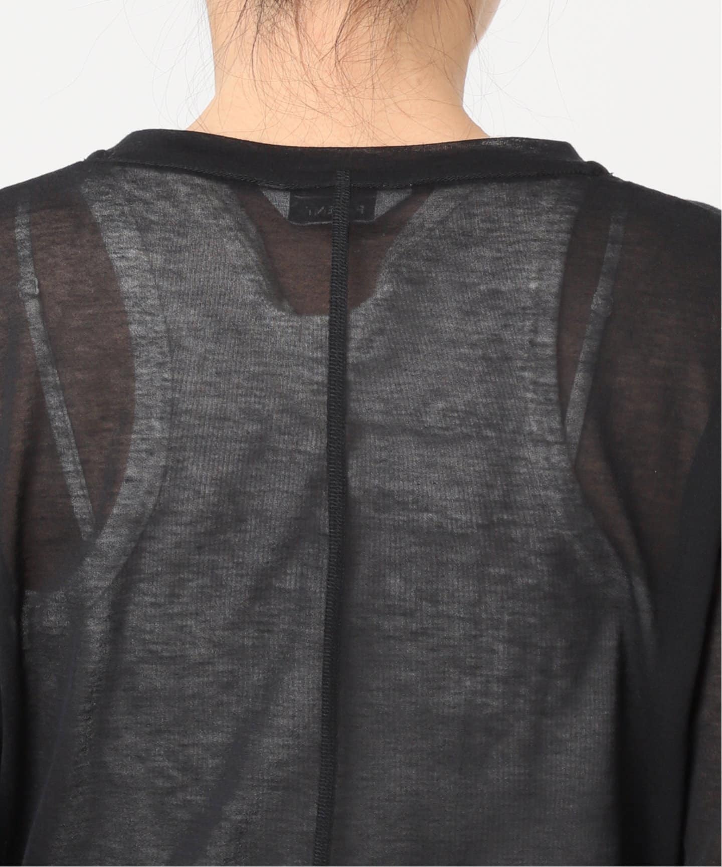 【中古】PHEENY | フィーニー 25SS Cotton nylon sheer L/S with tie 長袖Tシャツ　シースルーカットソー PS25-CS07 ホワイト サイズ：FreeSize【尾張小牧店】 PHEENY Cotton nylon sheer L/S with tie PS25- CS07：カットソー（T