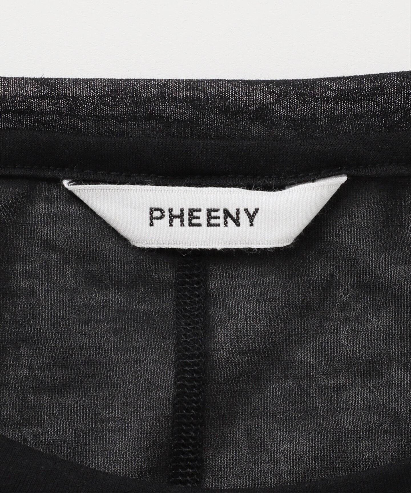PHEENY Cotton nylon sheer L/S with tie PS25- CS07：カットソー（T 