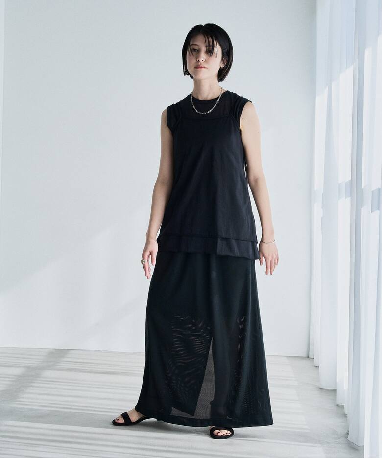PHEENY Cotton nylon sheer N/S ensemble PS25-CS10：カットソー（T 