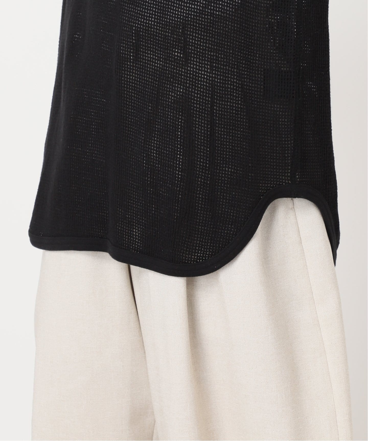 PHEENY Basket mesh 黒 PHEENY】3rd delivery スタートBasket mesh N/S dress & flared pants