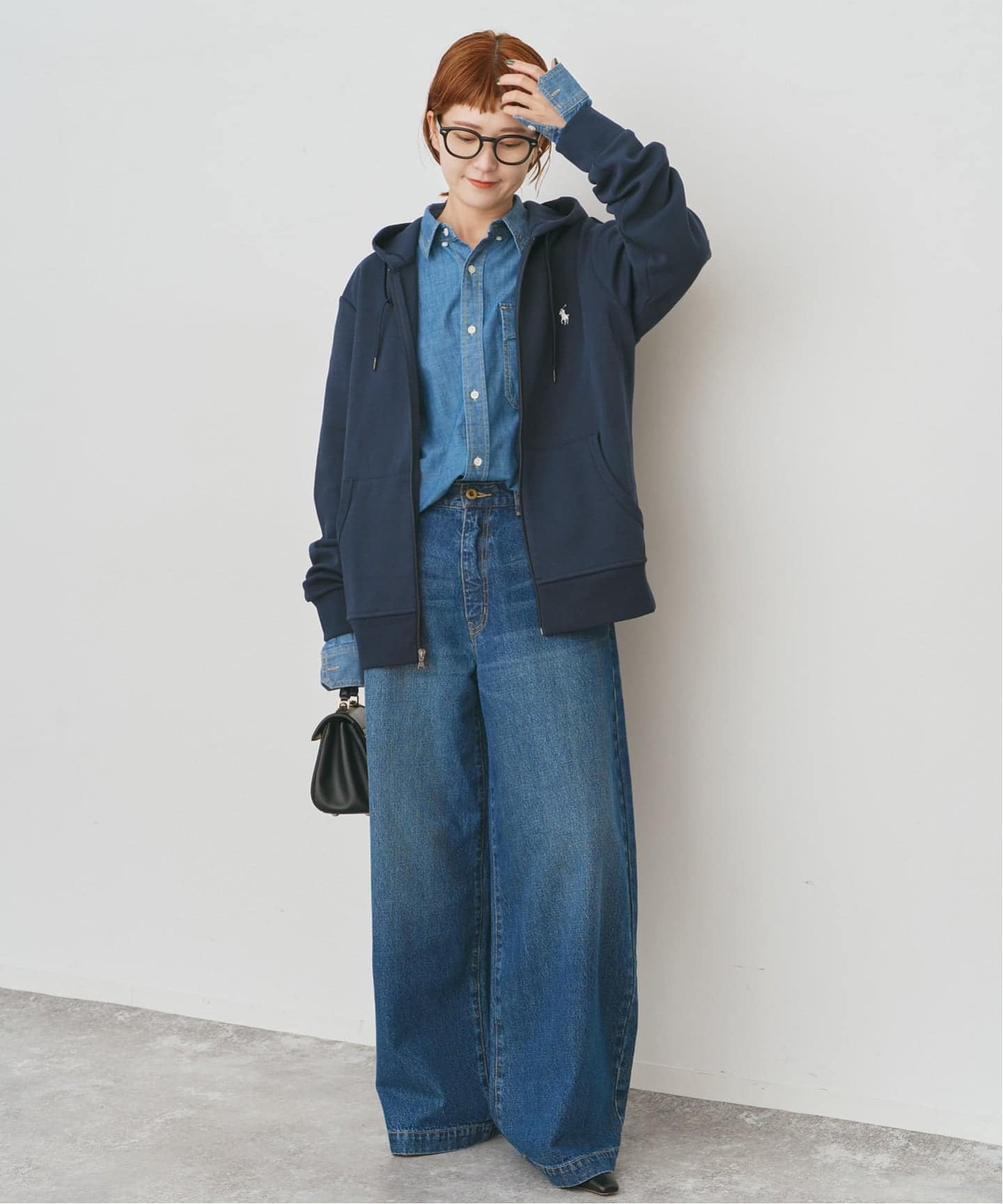 ローレンラルフローレン プルオーバー デニムジャケット パーカー フード M ローレンラルフローレン プルオーバー デニムジャケット