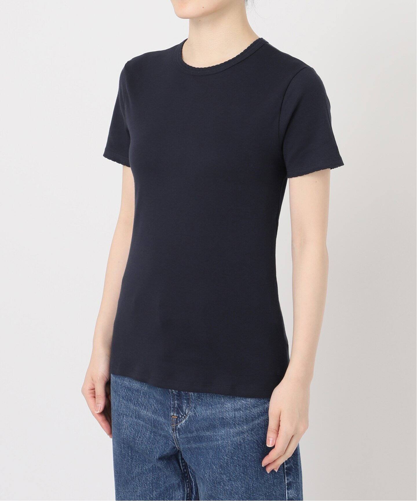 PETIT BATEAU / プチバトー MC COL ROND POINT COCOTTE（Tシャツ