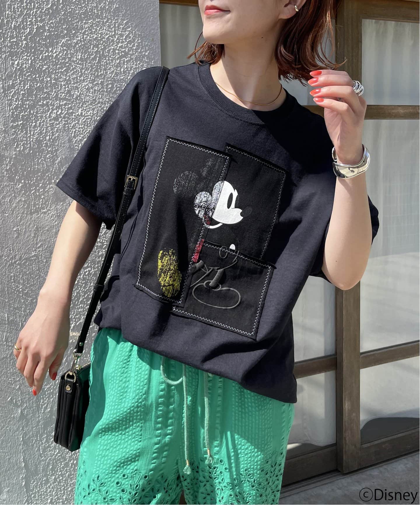 tシャツ 「WEB限定追加」WIFFLE / ウィッフル パッチワークMICKY Tee レディース Spick & Span｜《WEB限定追加》WIFFLE / ウィッフル パッチ