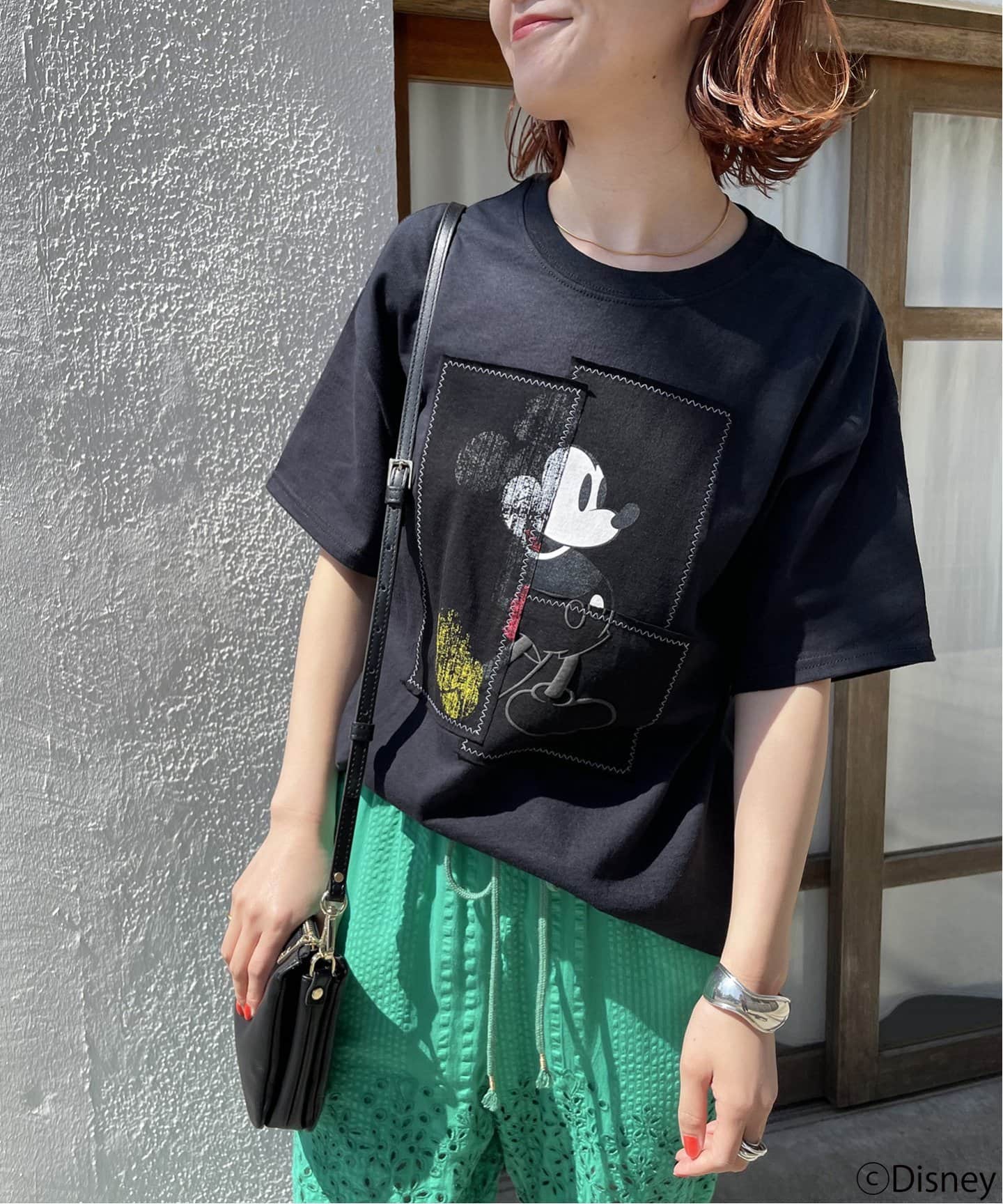 スピックアンドスパン ウィッフル MICKY パッチワーク Tシャツ グレー WEB限定追加》WIFFLE / ウィッフル パッチワークMICKY Tee（T