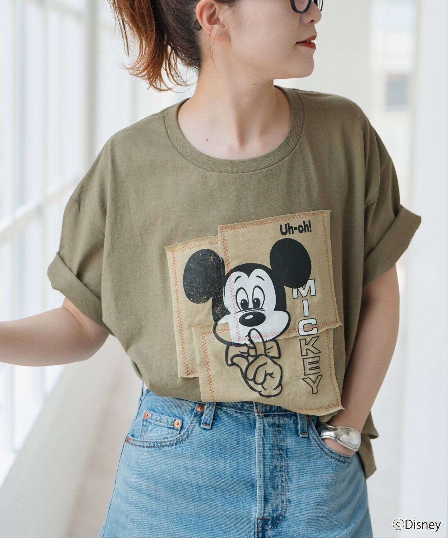 WEB限定追加》WIFFLE / ウィッフル パッチワークMICKY Tee（Tシャツ 