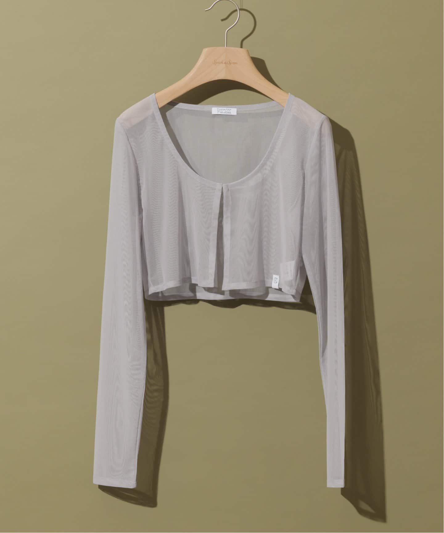 PISCESS/パイシス Solid mesh cardigan