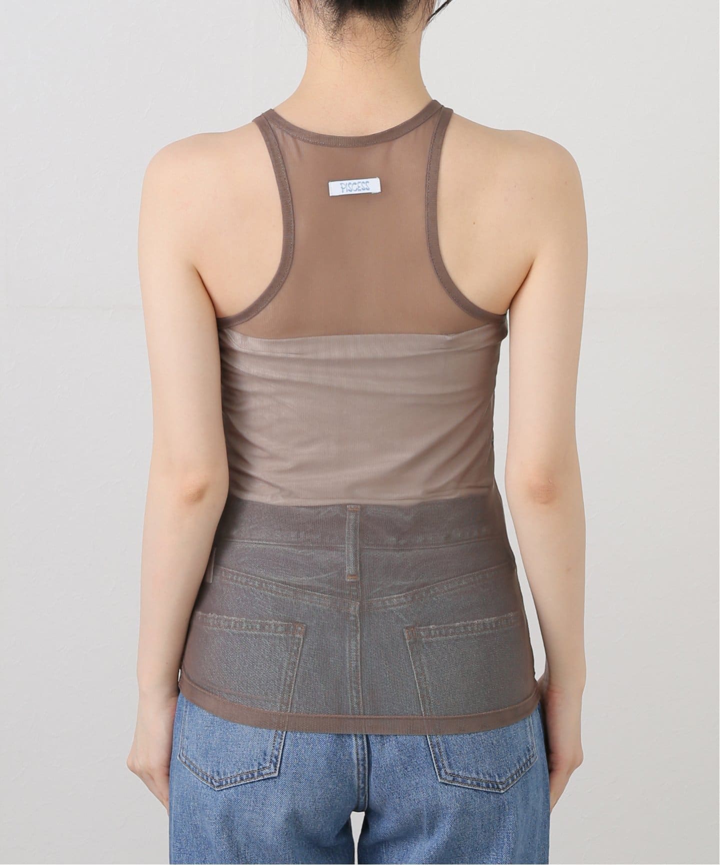 PISCESS/パイシス Solid mesh sleeveless（タンクトップ