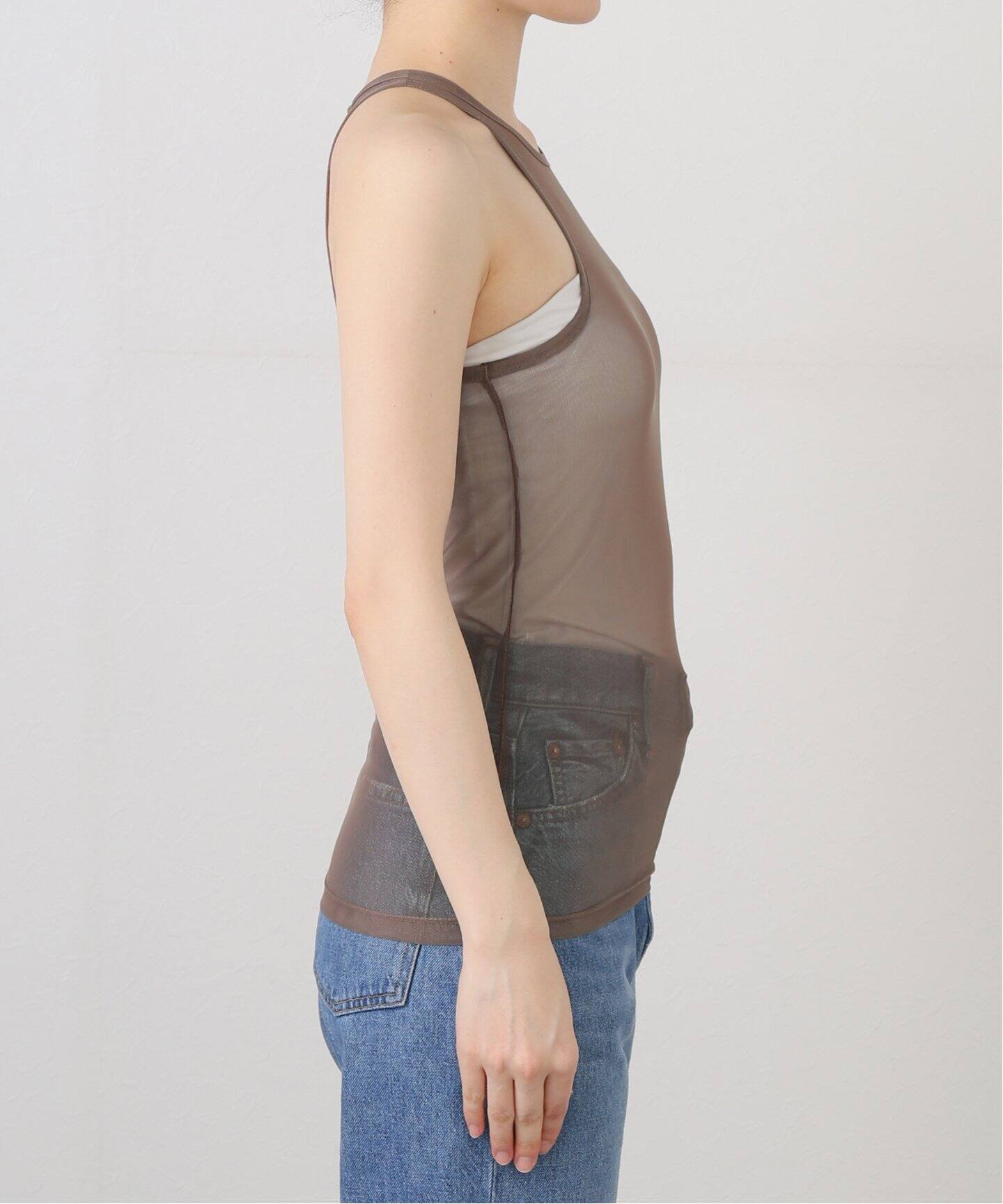 PISCESS/パイシス Solid mesh sleeveless（タンクトップ）｜Spick 