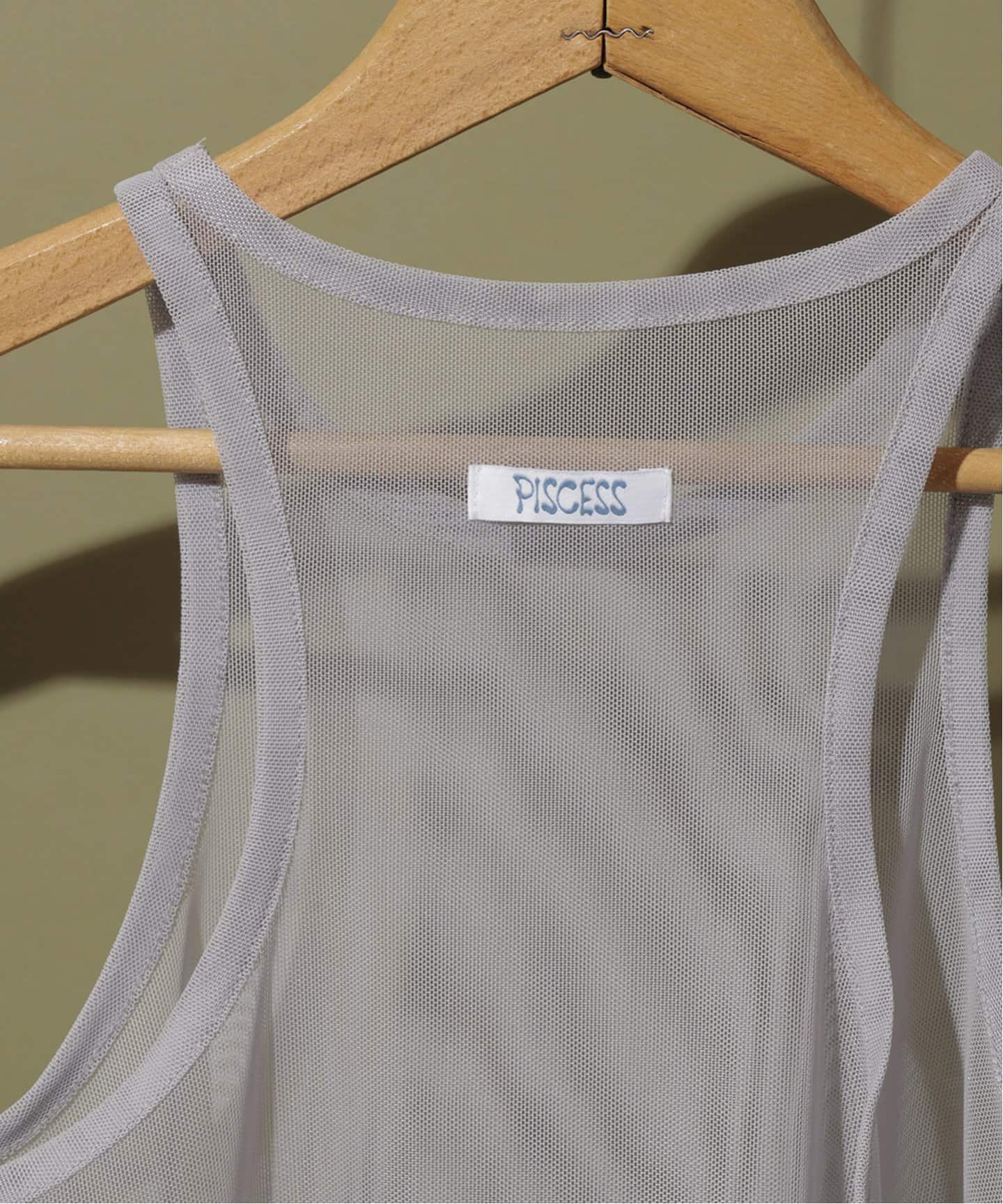 PISCESS/パイシス Solid mesh sleeveless
