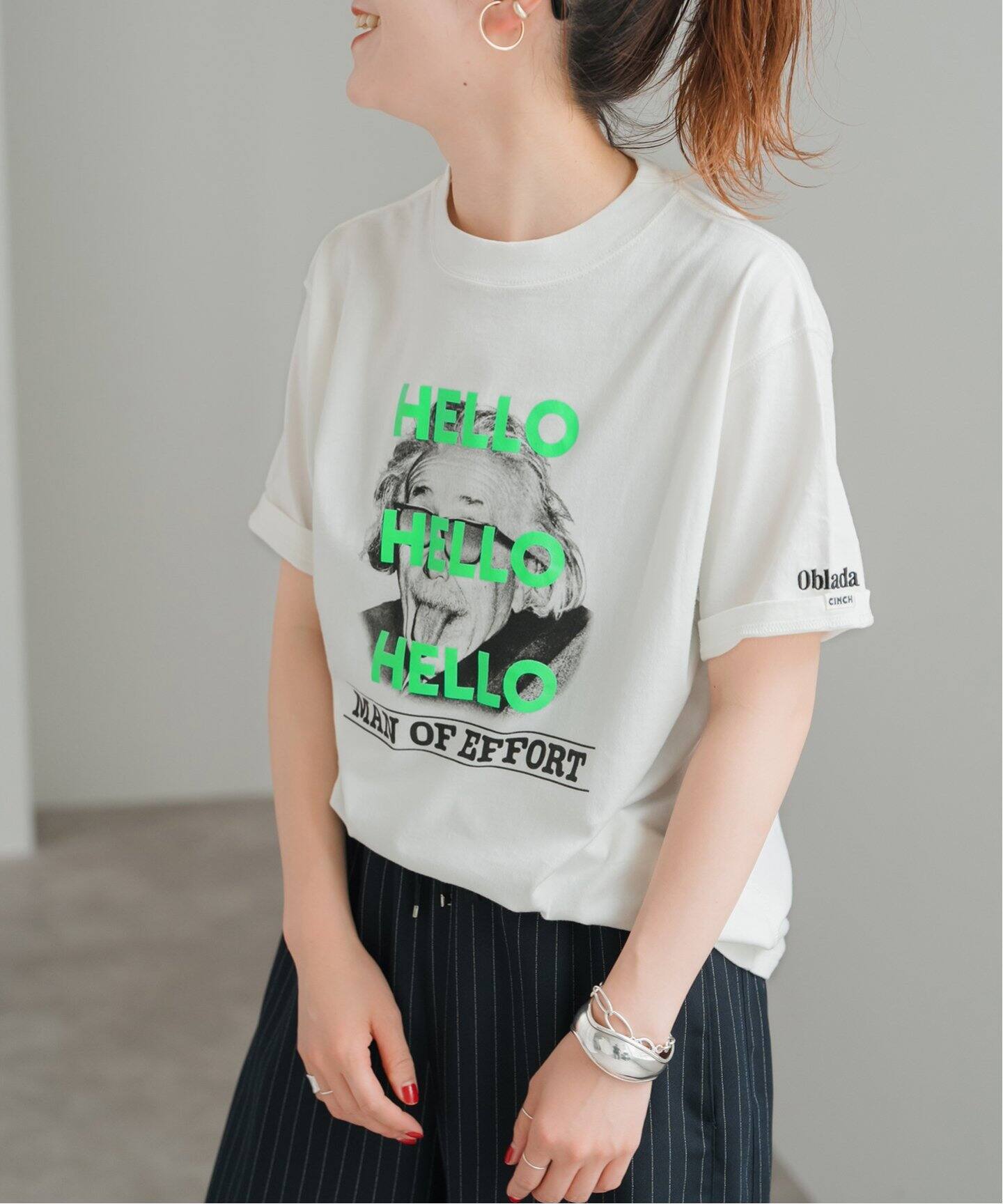 Oblada グラフィックプリント Tシャツ ナチュラル WEB限定追加》OBLADA / オブラダ 別注HELLO TEE TSH（Tシャツ