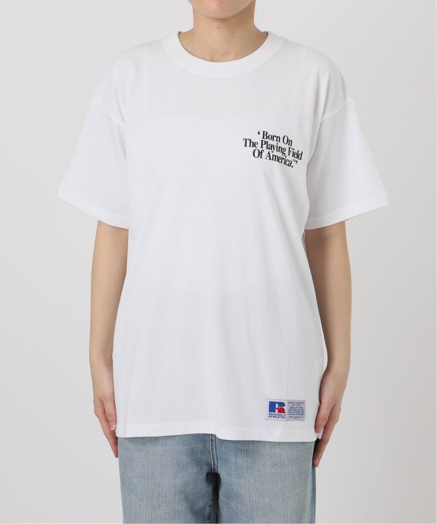 tシャツ 「RUSSELL ATHLETIC」「別注」Tシャツ レディース Russell Athletic tシャツ 「別注」「RUSSELL ATHLETIC」ライン