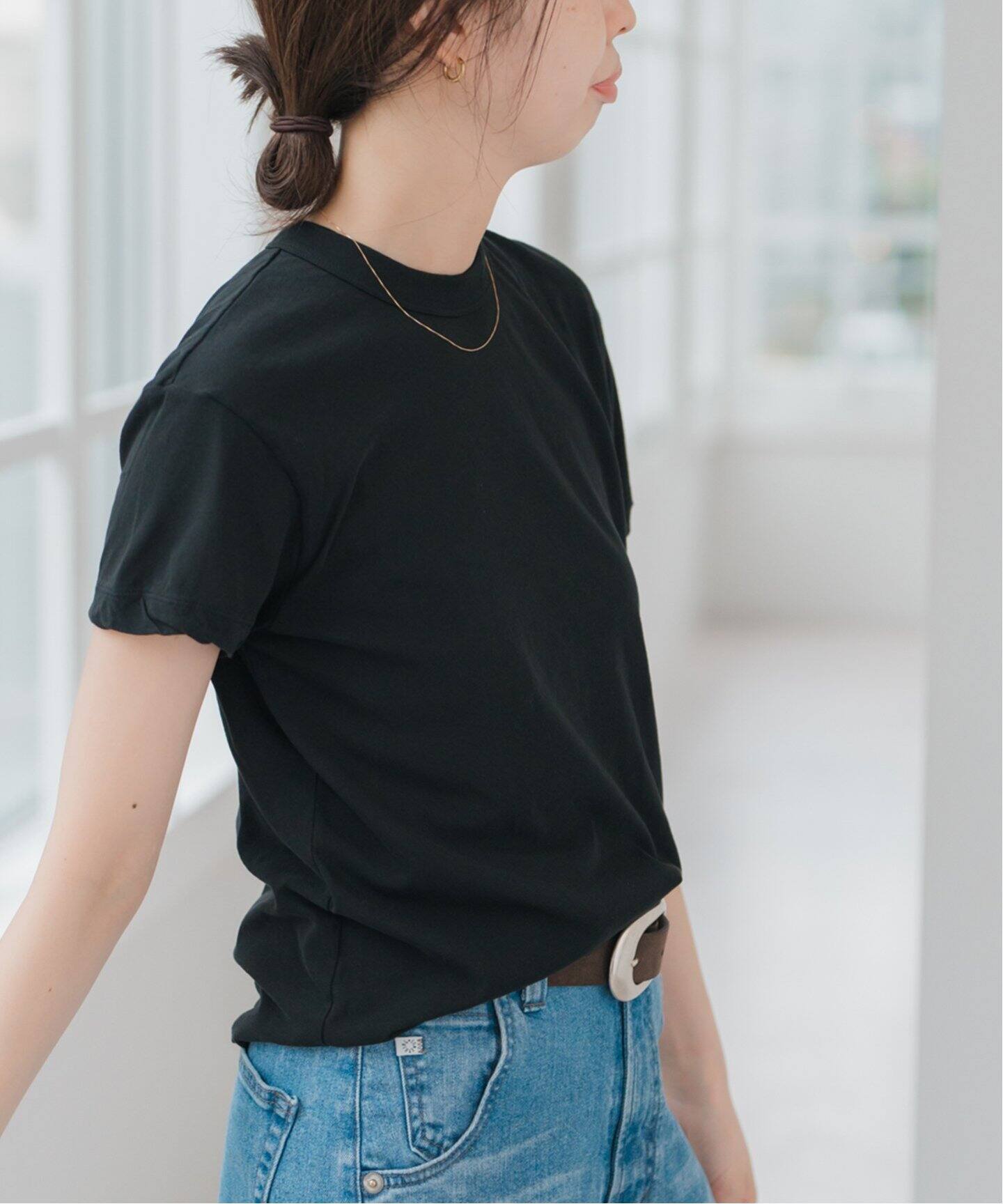 ATON/エイトン FRESCA SINGLE JERSEY TIGHT FIT T-SH（Tシャツ