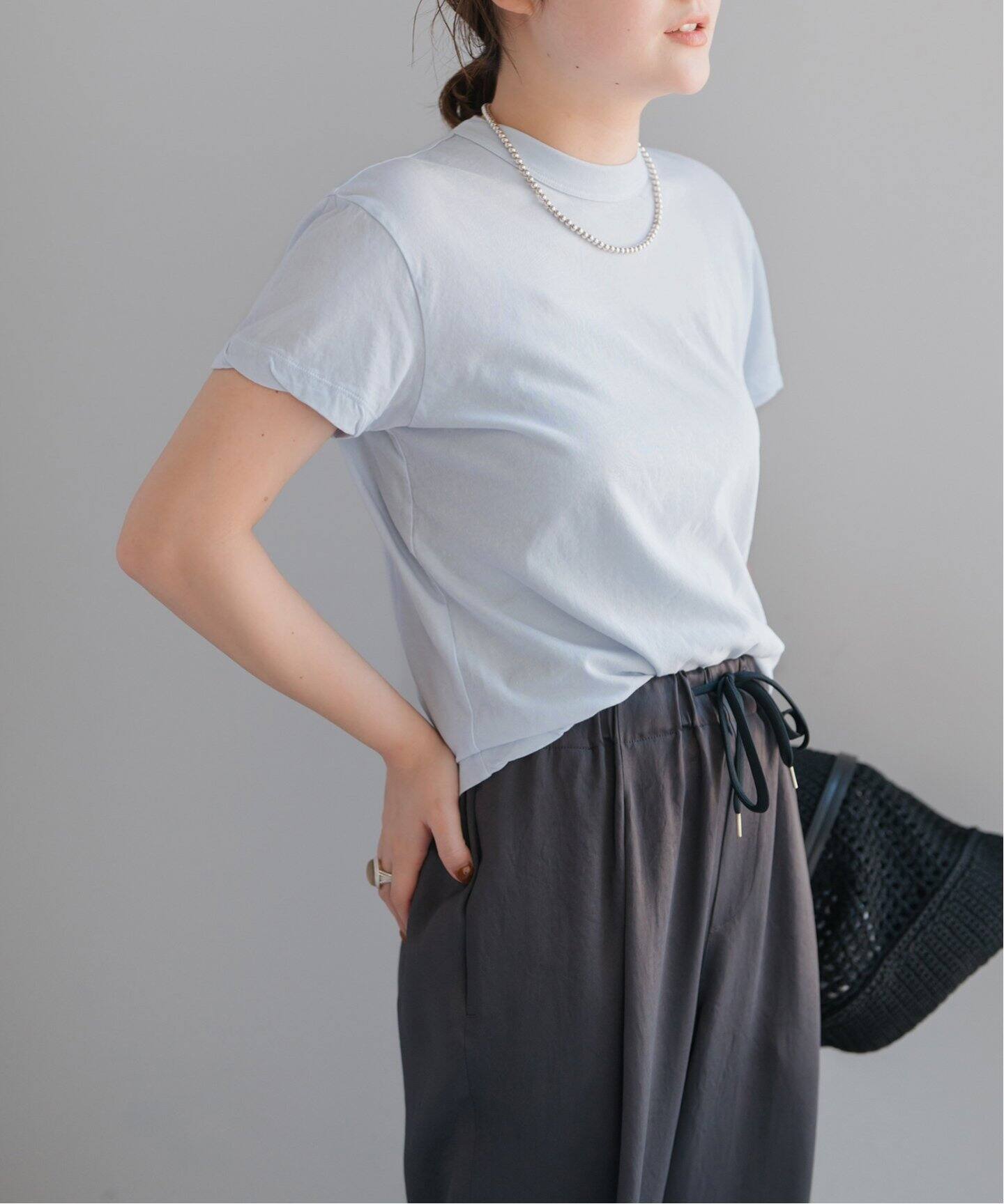 ATON/エイトン FRESCA SINGLE JERSEY TIGHT FIT T-SH（Tシャツ