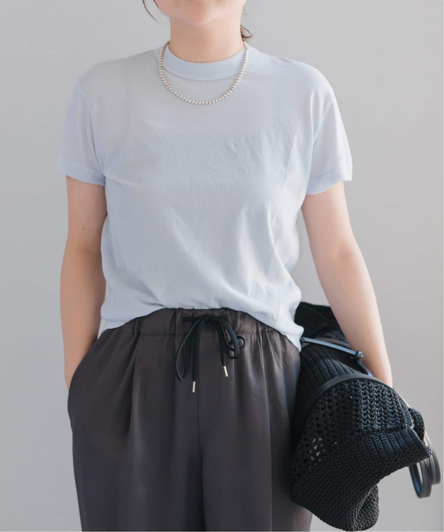 トップス ATON FRESCA SINGLE JERSEY TIGHT FIT T-SH ATON / FRESCA SINGLE JERSEY TIGHT FIT T-SHIRT | THE LIBRARY