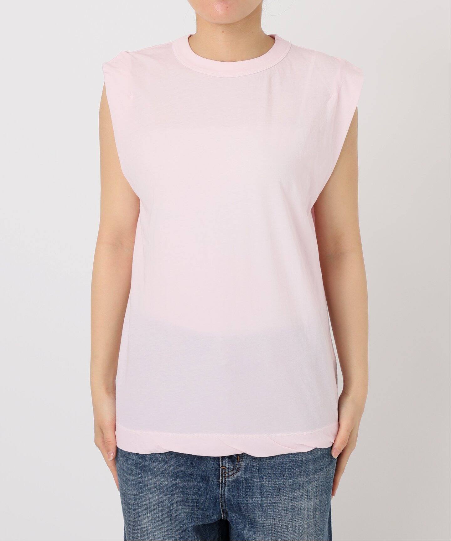 新品》エイトン SUVIN 60/2 TANK TOP DRESS ピンク M ATON/エイトン 