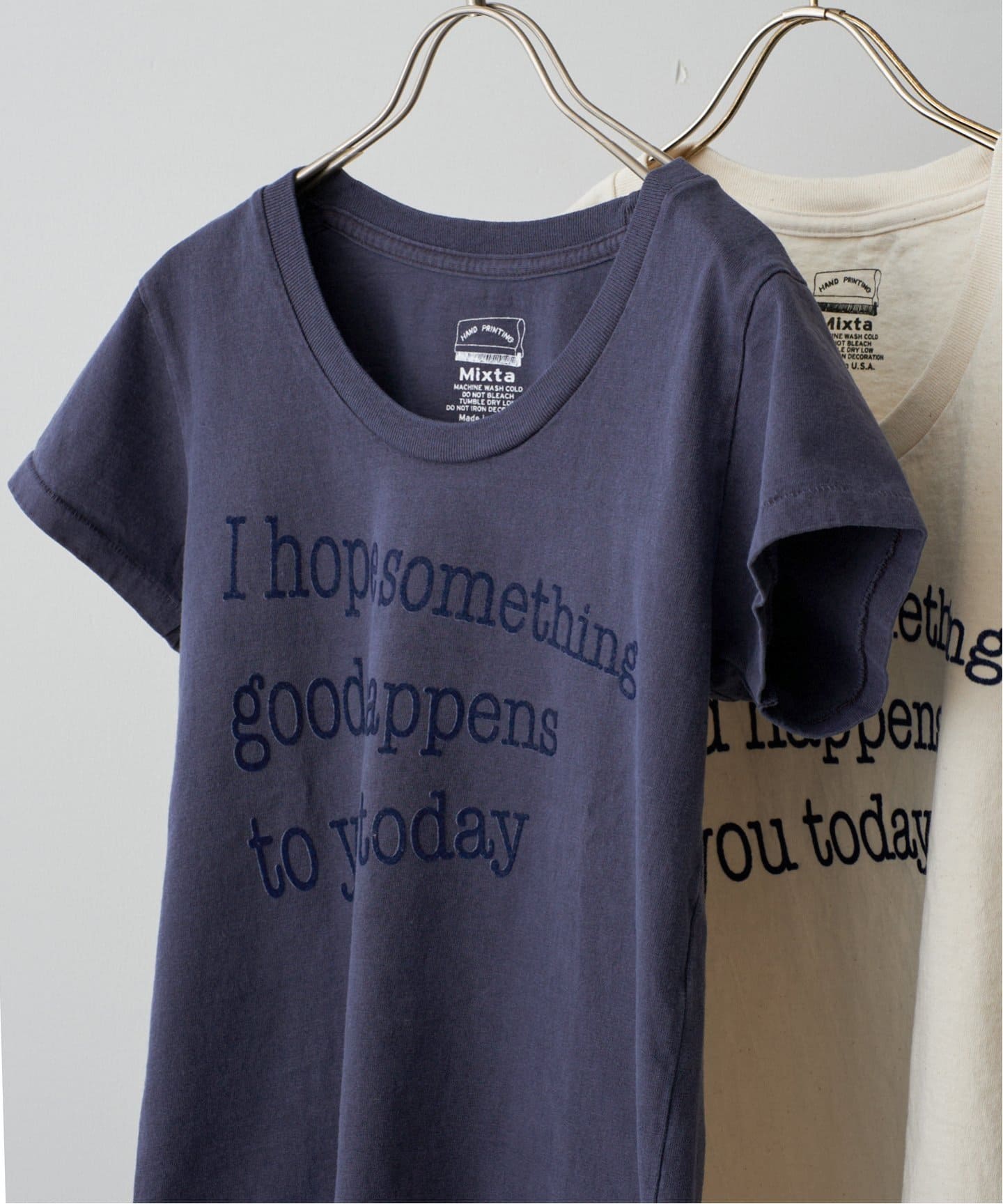 スピックアンドスパン ミクスタ tシャツ Mixta/ミクスタ U NECK TSHIRT I HOPE（Tシャツ／カットソー）｜Spick