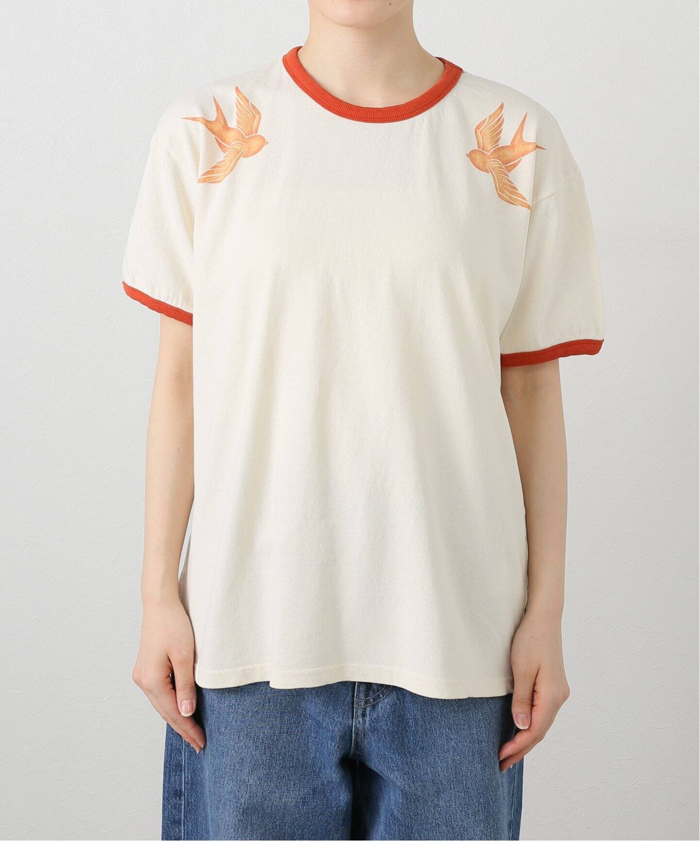 スピック＆スパン バースデースーツ リンガーバードT BIRTHDAYSUIT/バースデースーツ BIRD RINGER T-SHIRT（Tシャツ