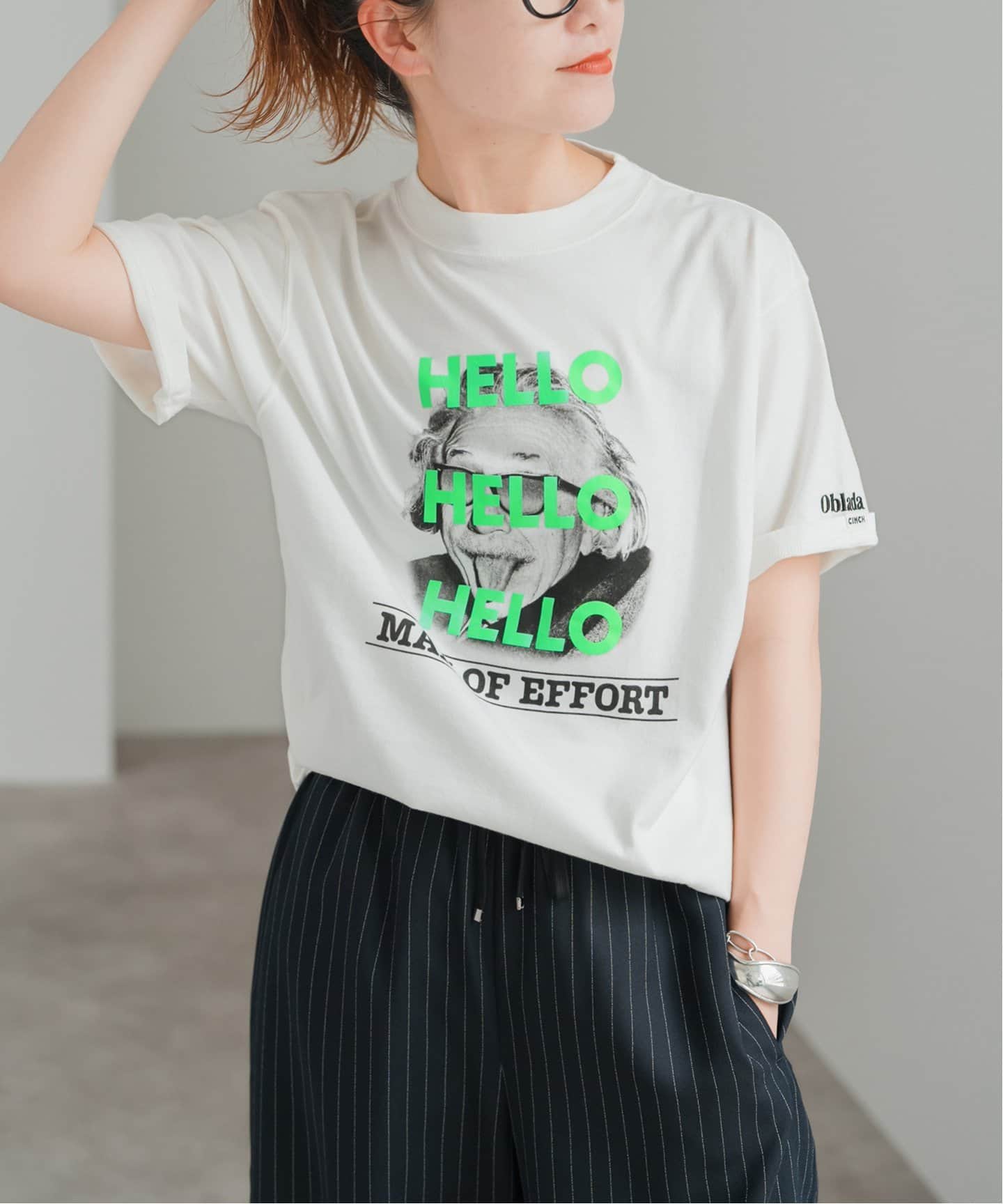 スピックアンドスパン　OBLADA別注 HELLO Tシャツ WEB限定追加予約3》oblada / オブラダ別注HELLO TSH（Tシャツ