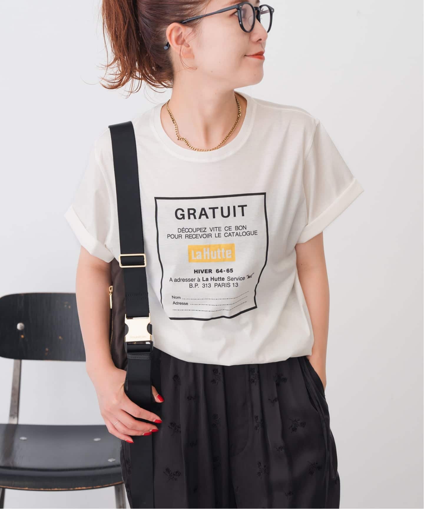 別注【La Hutte / ラ ユット】フロッキー × 刺繍 ロゴTシャツ / 別注【La Hutte / ラ ユット】フロッキー × 刺繍 ロゴTシャツ