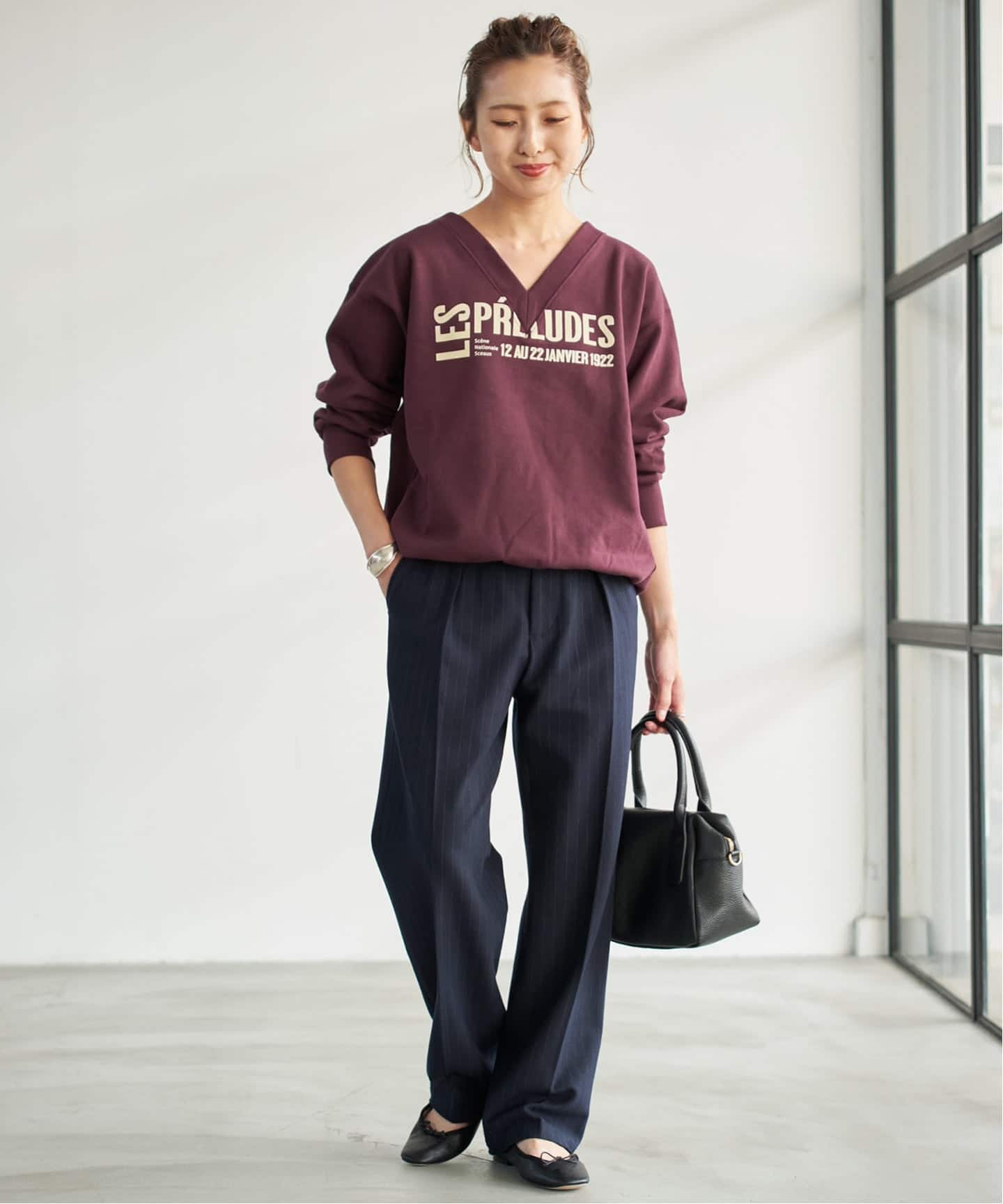 【美品】Spick &Span ラユット　スウェット フリーサイズ 追加予約》La Hutte / ラ ユット 別注Vネックスウェット