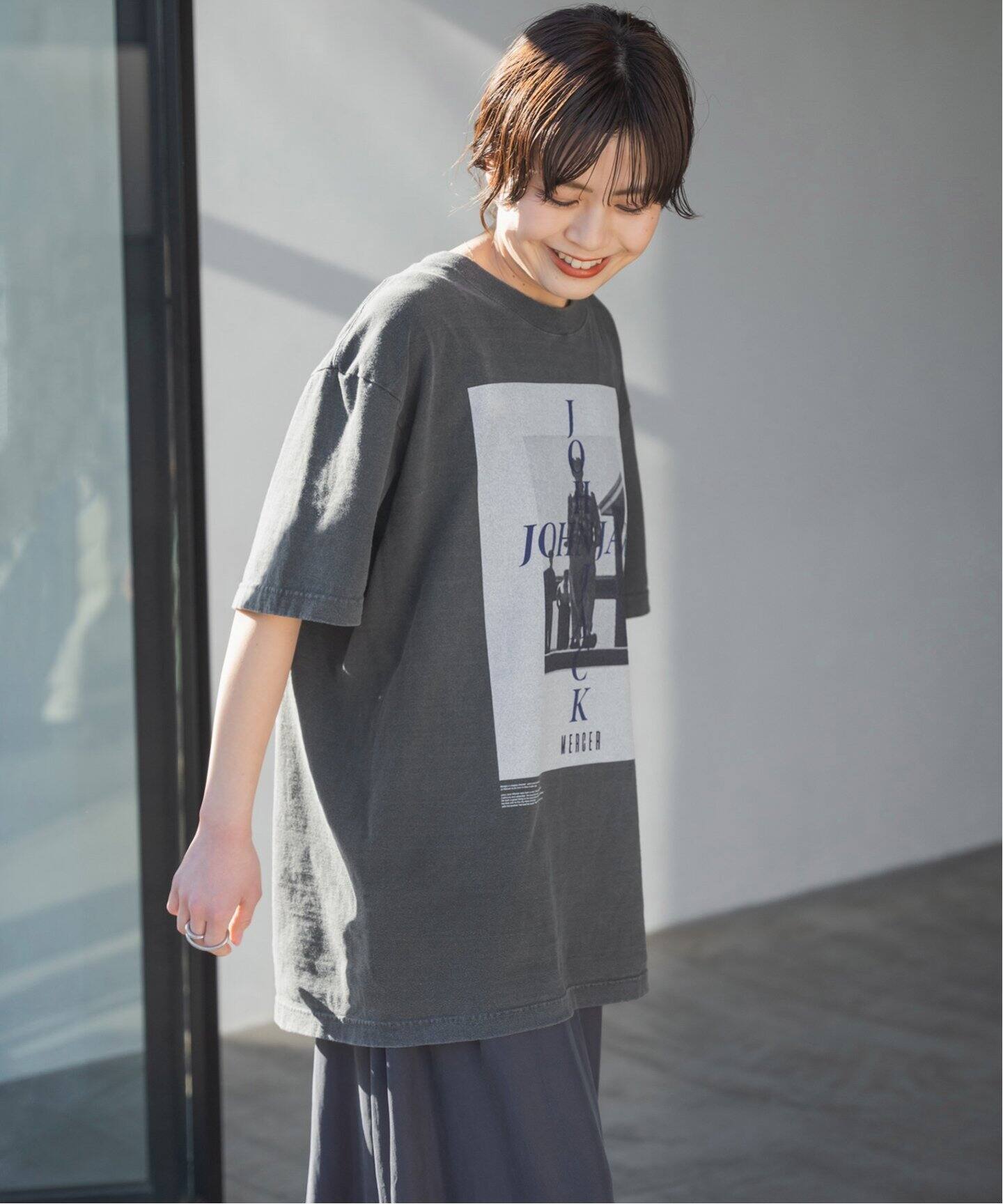 「jj mercer」 長袖カットソー フリー グレー レディース FRAMeWORK tシャツ Tシャツ J.J.MERCER 別注ロンT レディース
