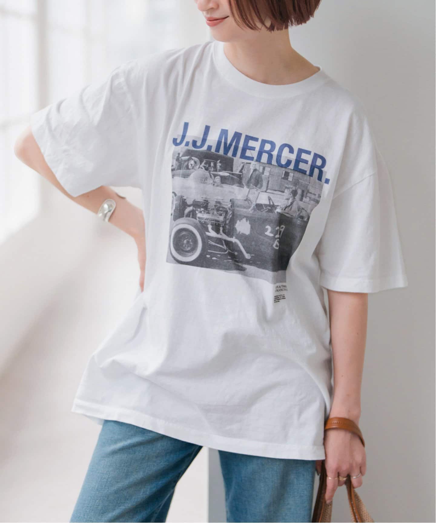 Spick & Spanジェイジェイマーサー ホワイト Tシャツ フリーサイズ WEB限定追加》J.J.Mercer / ジェイジェイマーサー Photo Tsh（Tシャツ