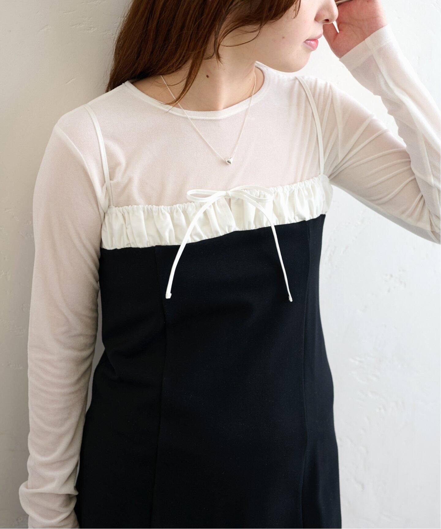 tシャツ ハート刺しゅうベロアプルオーバー レディース ハート刺しゅうベロアプルオーバー（Tシャツ／カットソー）｜U