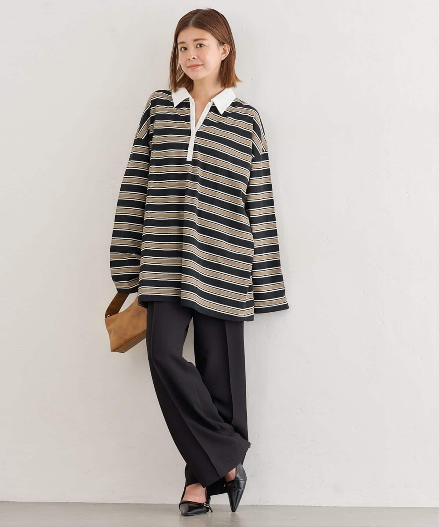 【Y2K】peoplestyle オーバーサイズロングポロシャツ サイズM 予約》オーバーサイズポロシャツ（Tシャツ／カットソー）｜U by