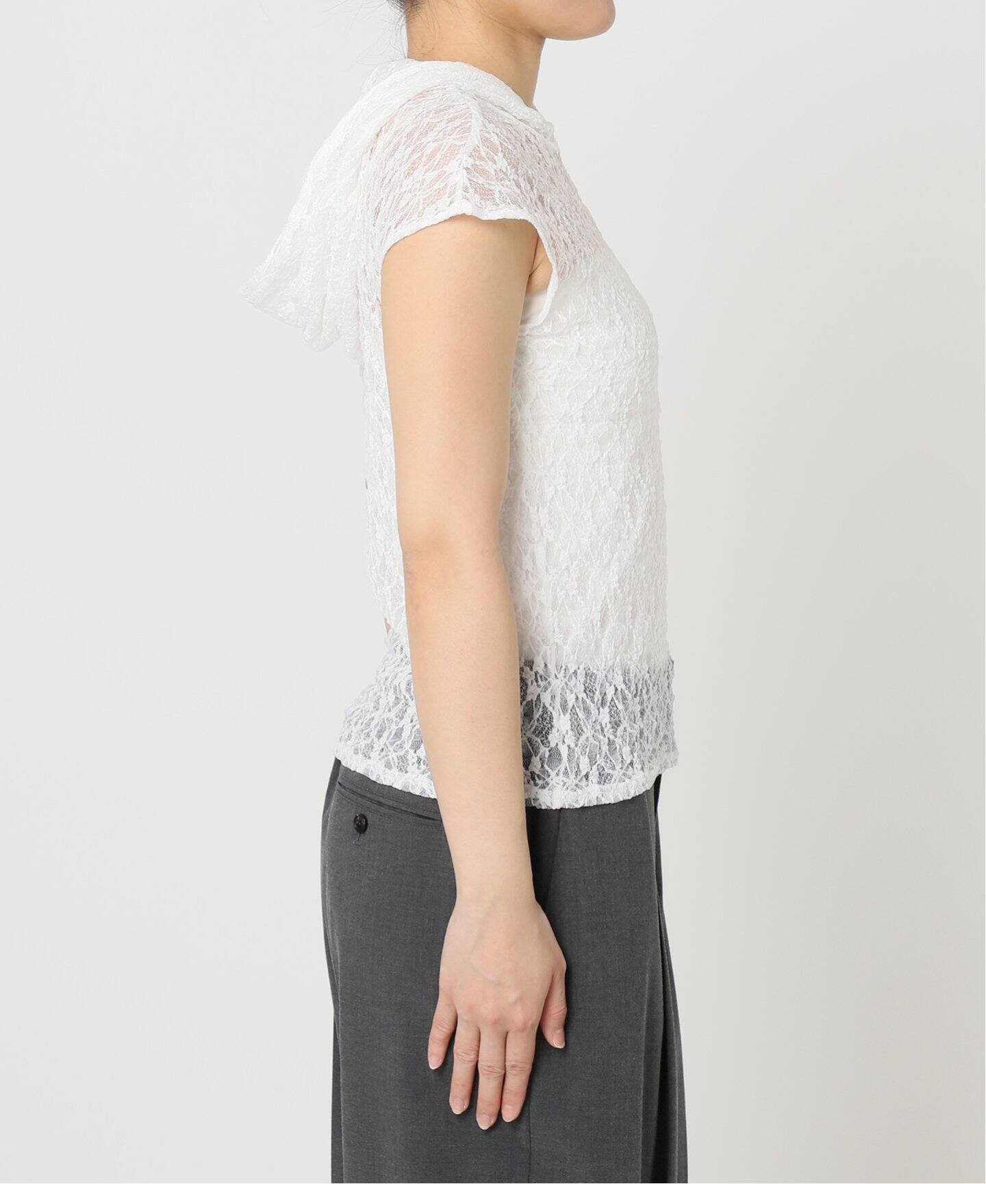Spick and Span レースカットソー ハーフスリーブレースパーカー（Tシャツ／カットソー）｜U by