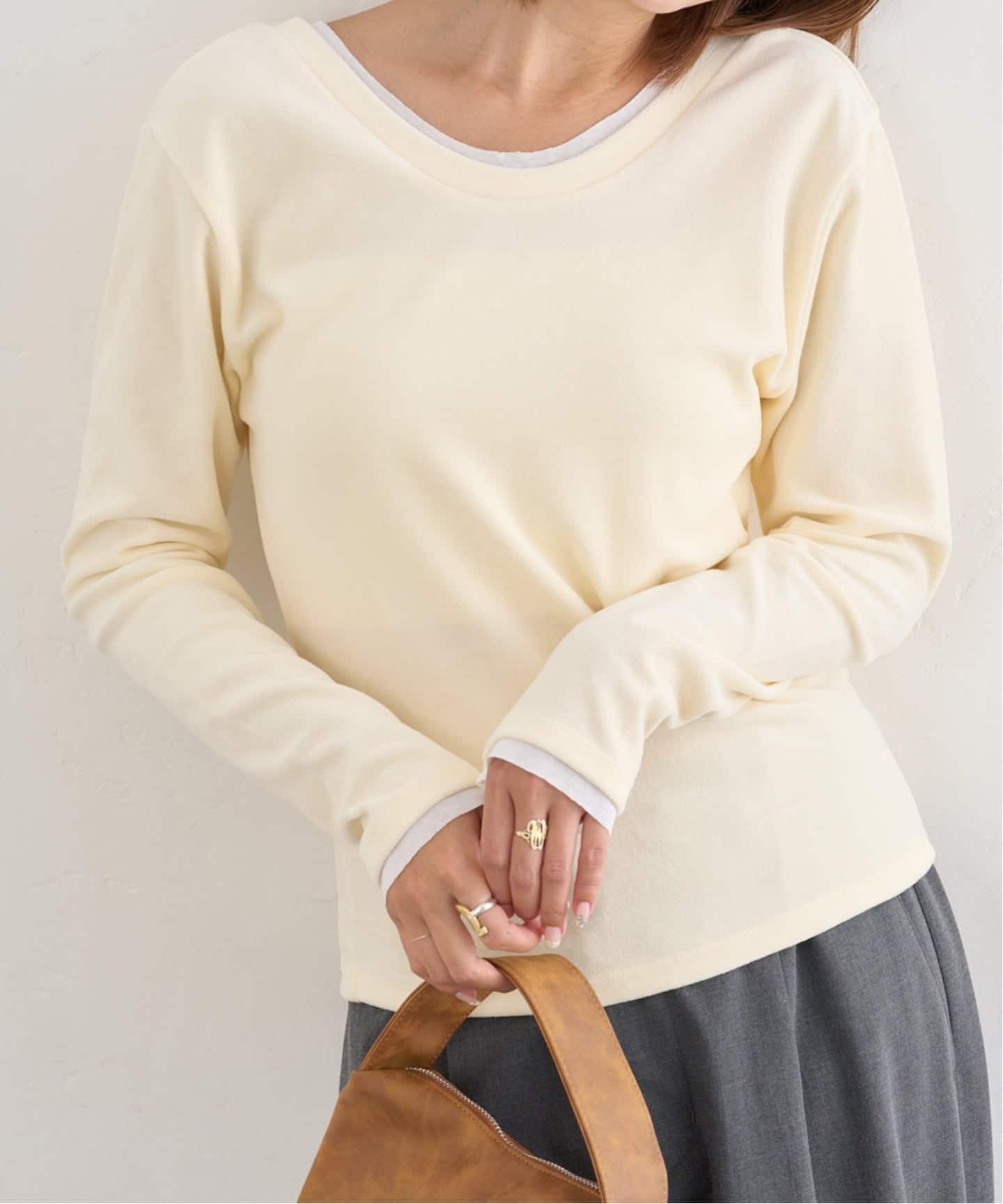 コットンベロアロングスリーブTEE（Tシャツ／カットソー）｜U by