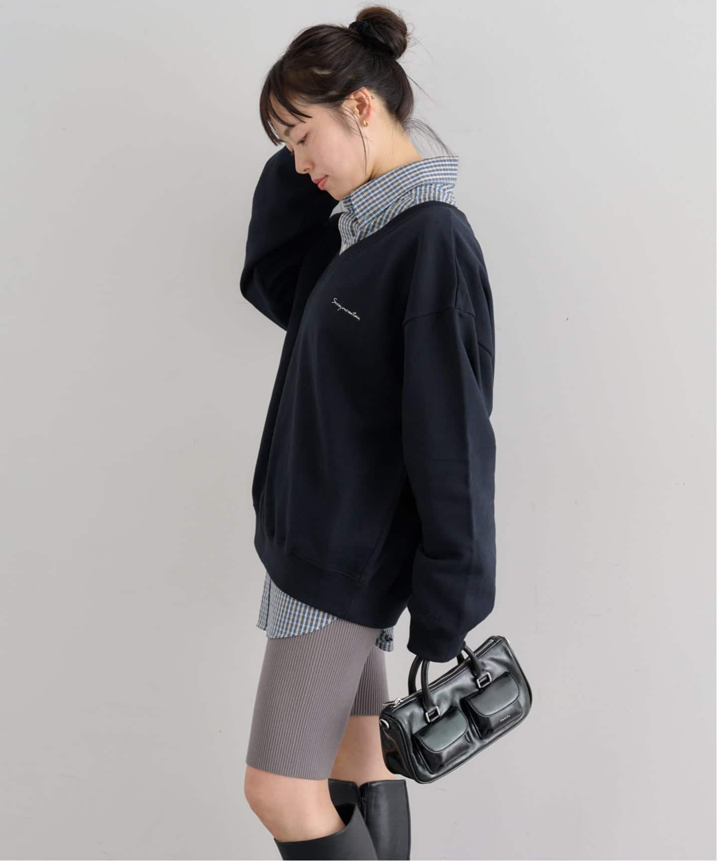 裏毛Vネックプルオーバー 裏毛Vネックプルオーバー | Whim Gazette(ウィム ガゼット)レディース