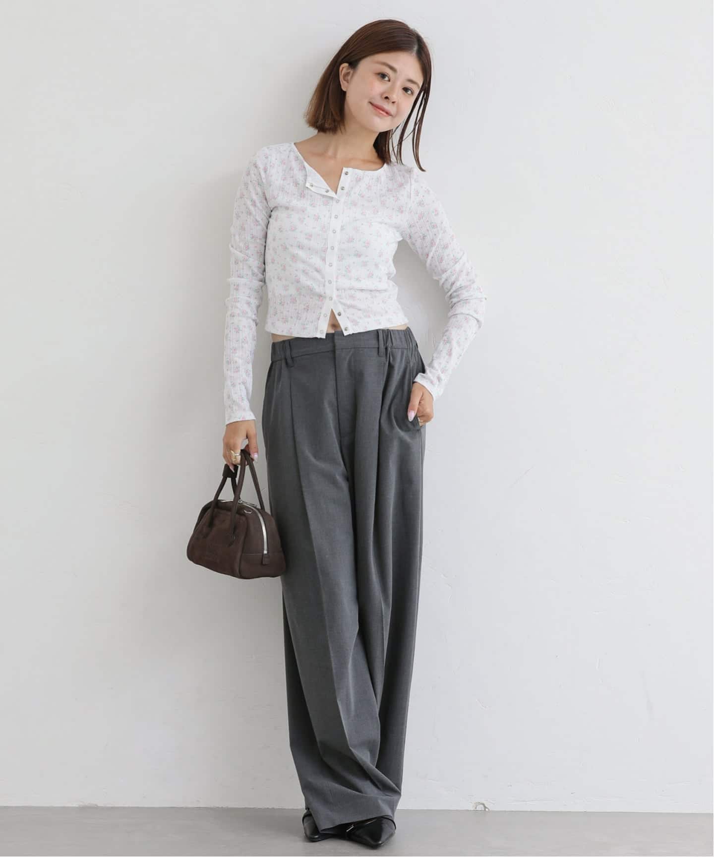 フラワープリントカットトップス（Tシャツ／カットソー）｜U by