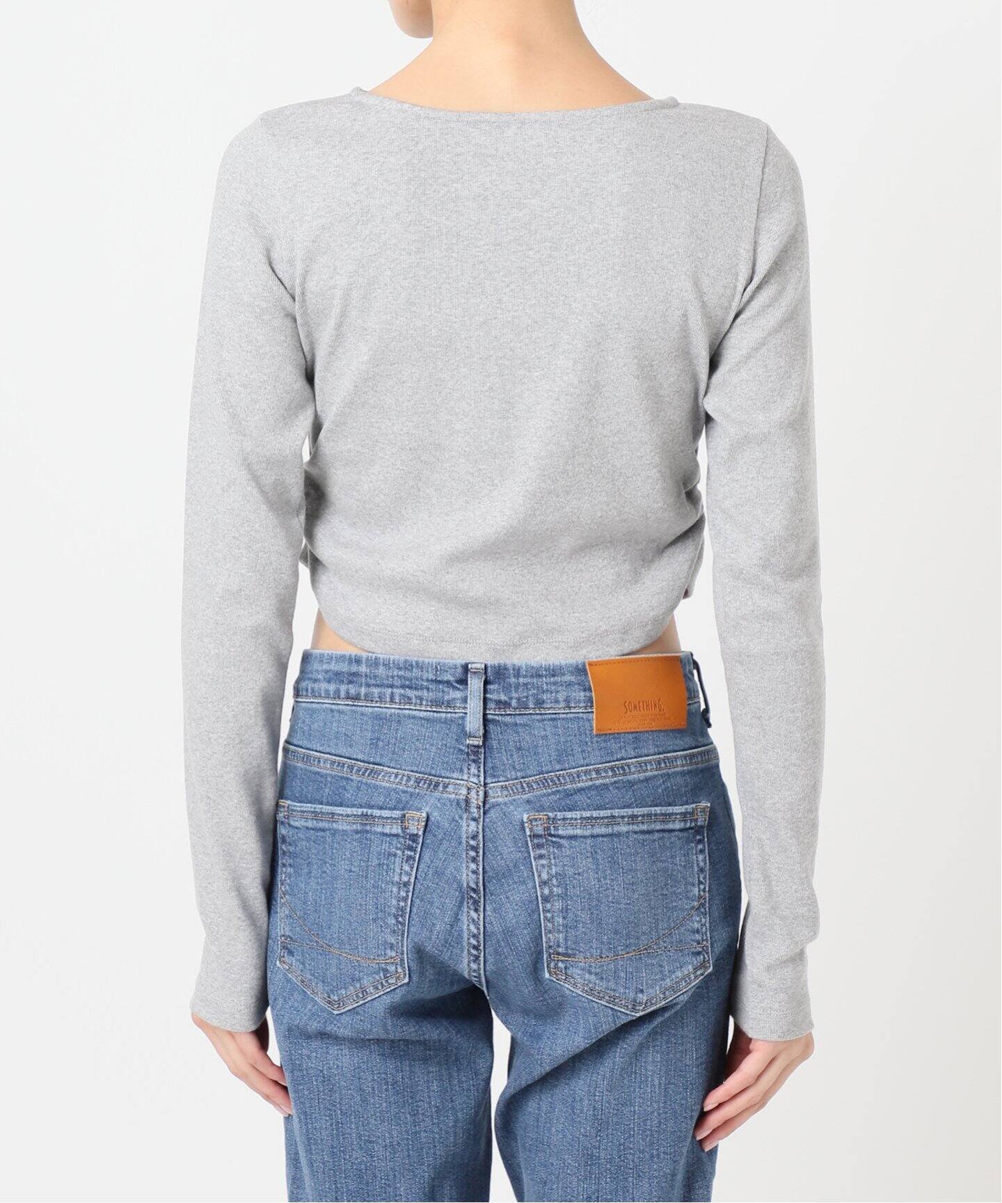 サイドギャザーボートネックトップス（Tシャツ／カットソー）｜U by