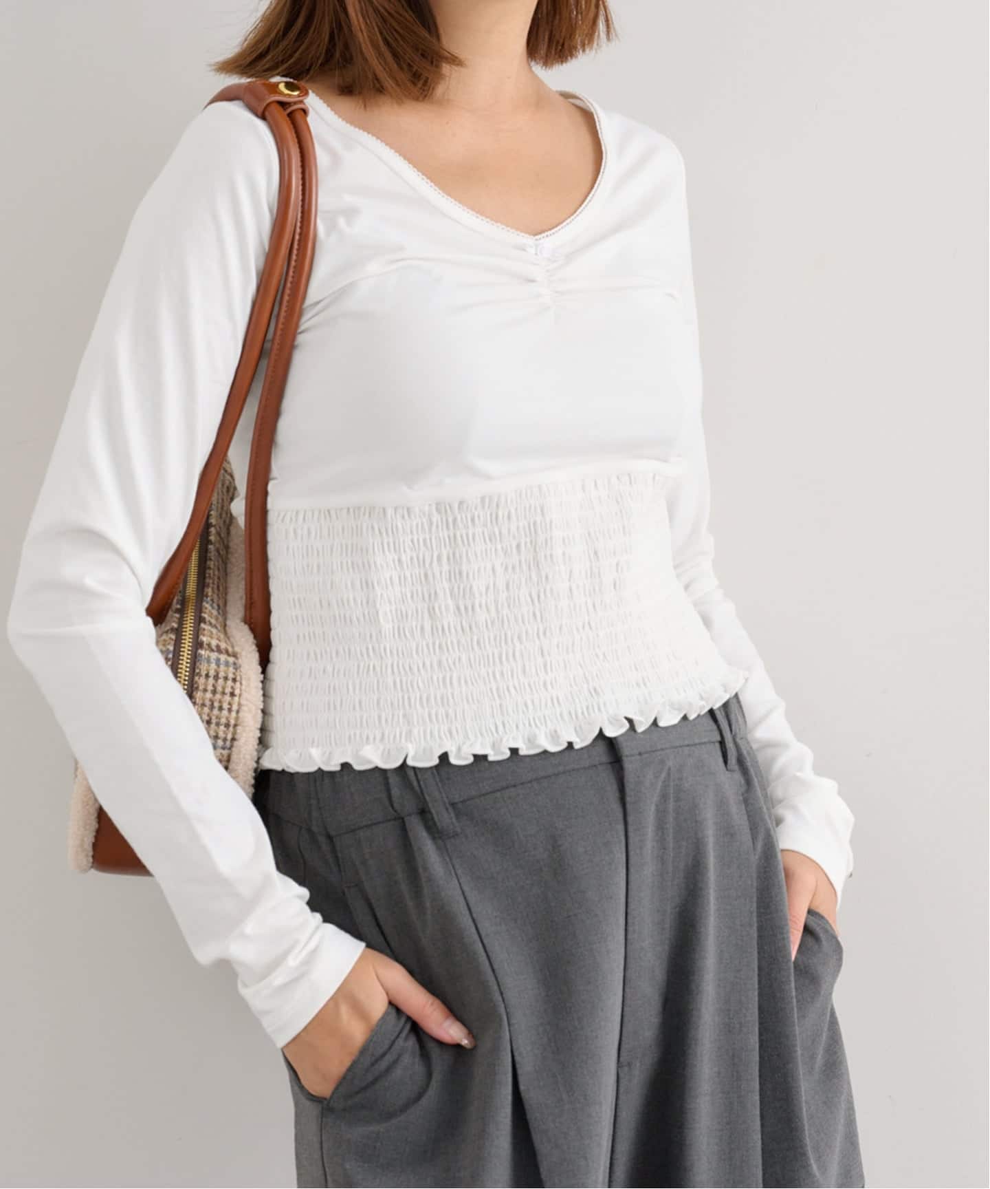 シャーリングカットトップス（Tシャツ／カットソー）｜U by SPICK&SPAN