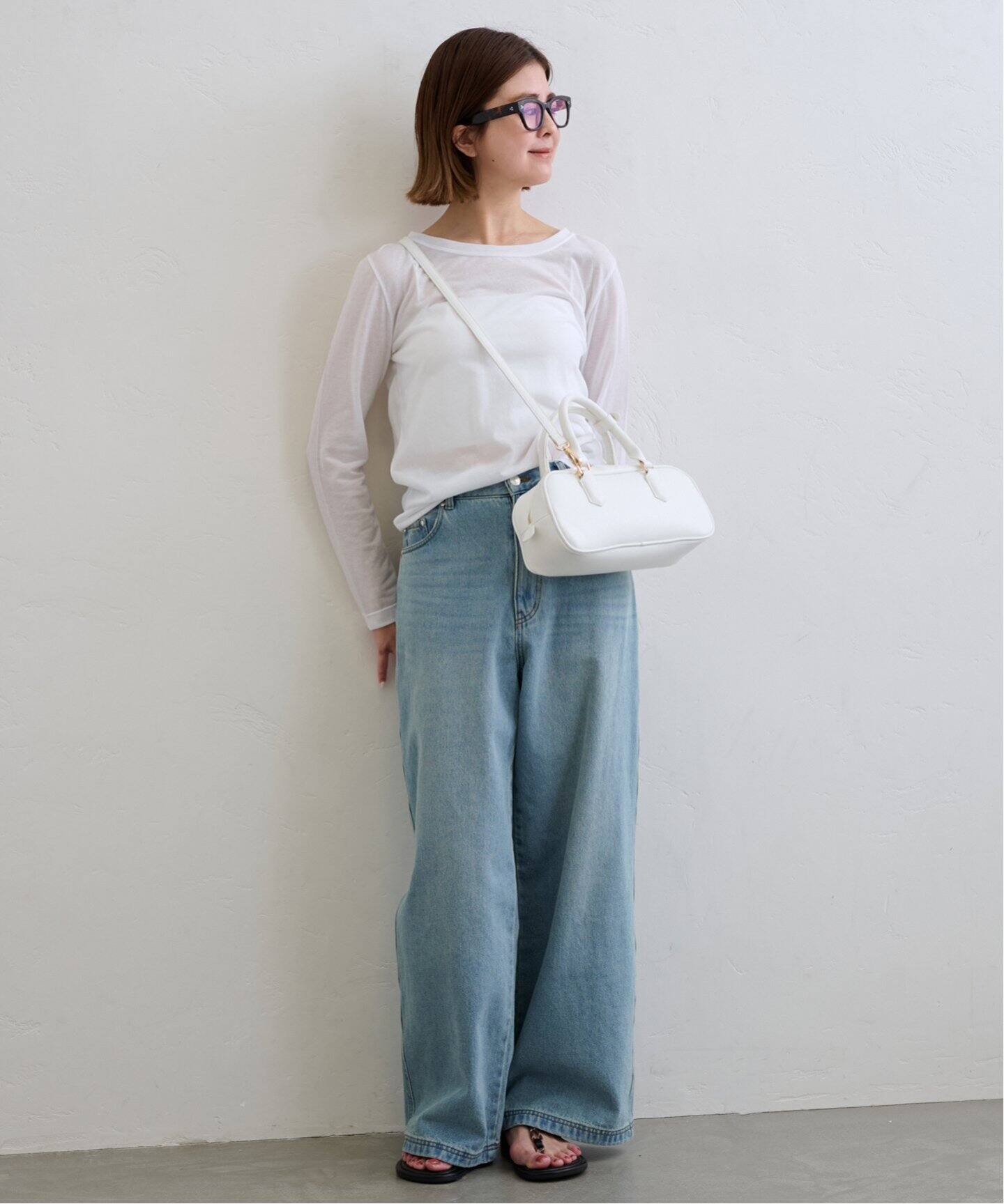 U by SPICK&SPAN C/NY シアートップス ブルー 追加2》C/NY シアートップス（Tシャツ／カットソー）｜U by