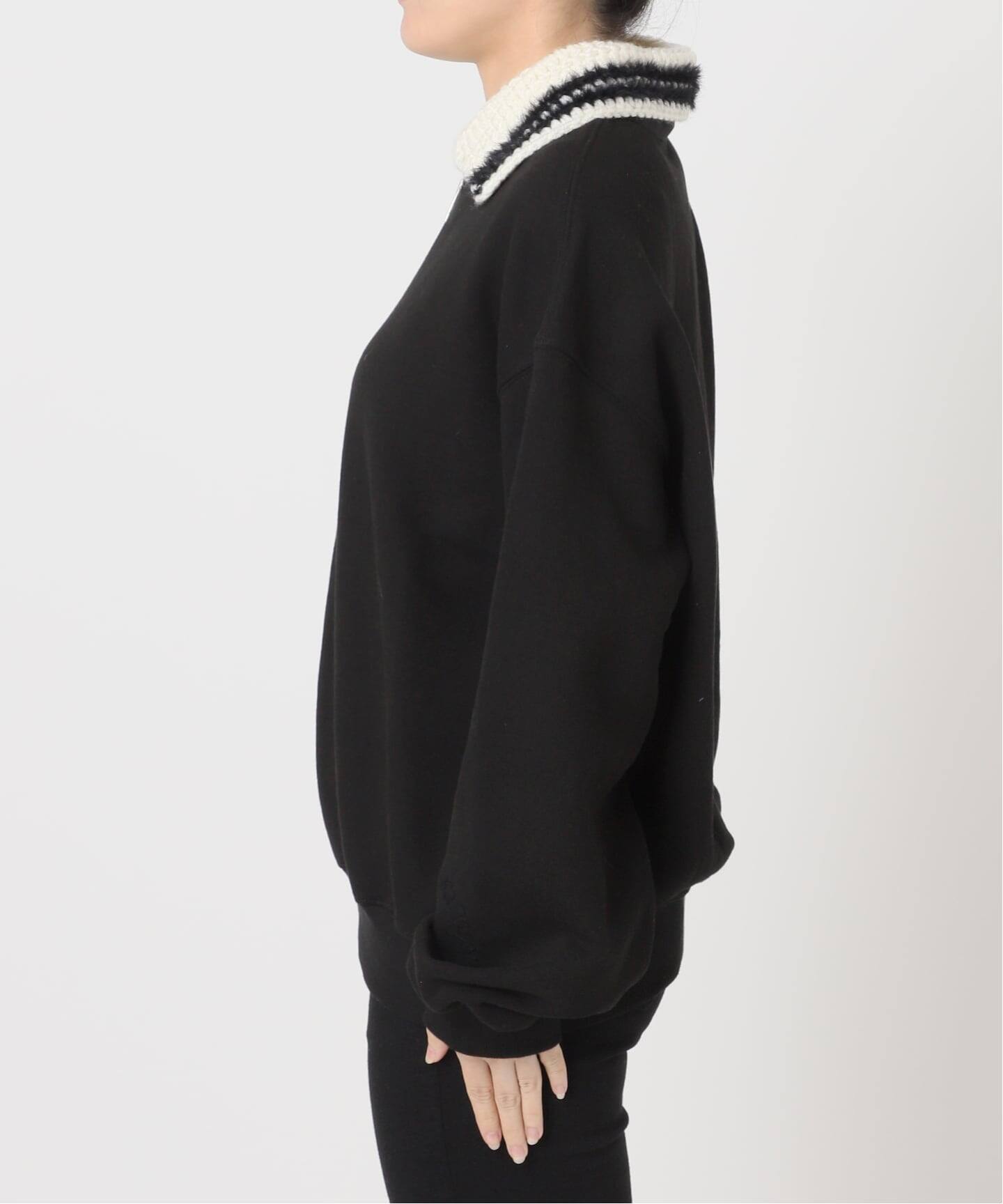 KIJUN/キジュン Crochet Collar Half Zip-Up Pullover（スウェット