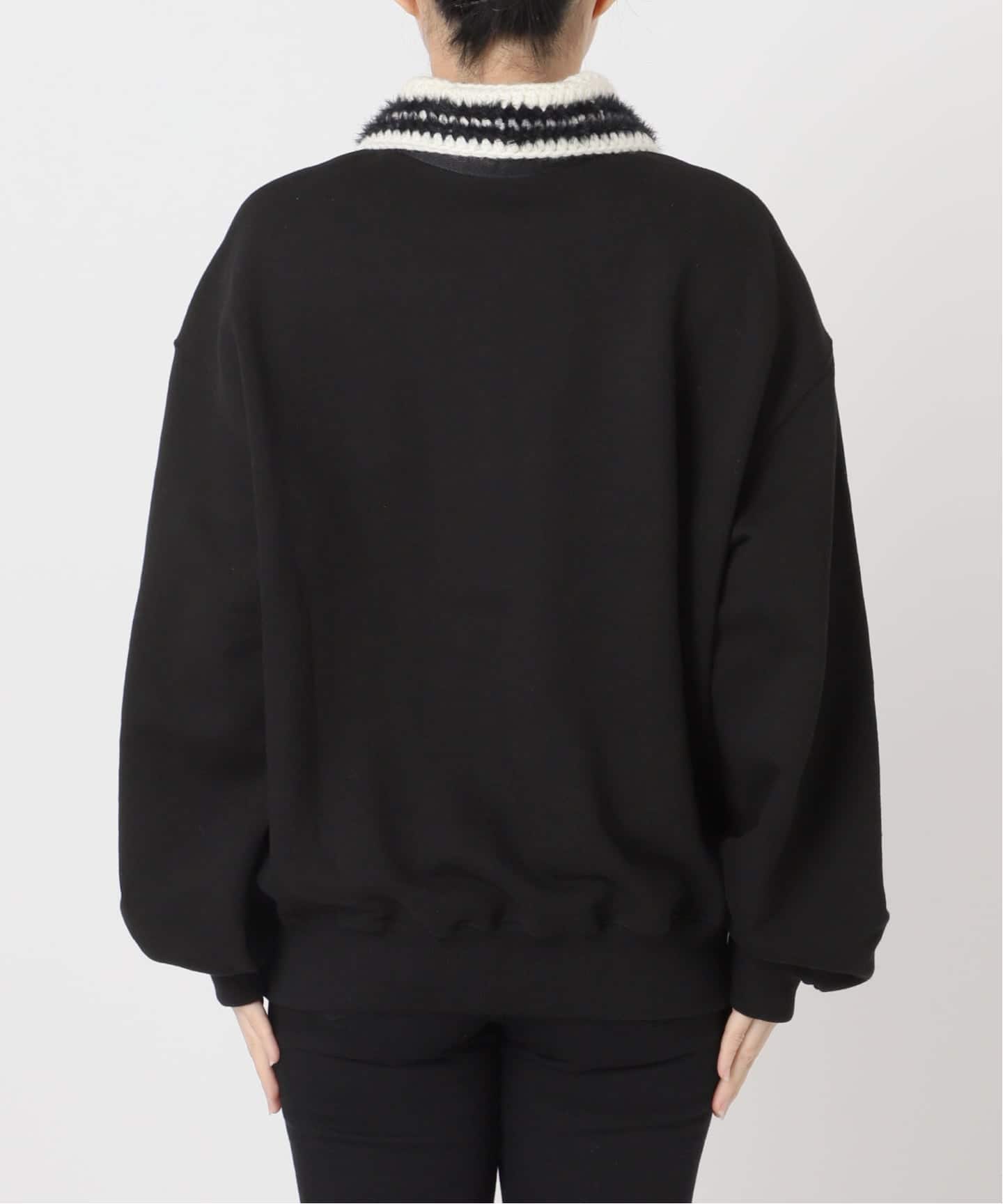 KIJUN/キジュン Crochet Collar Half Zip-Up Pullover（スウェット