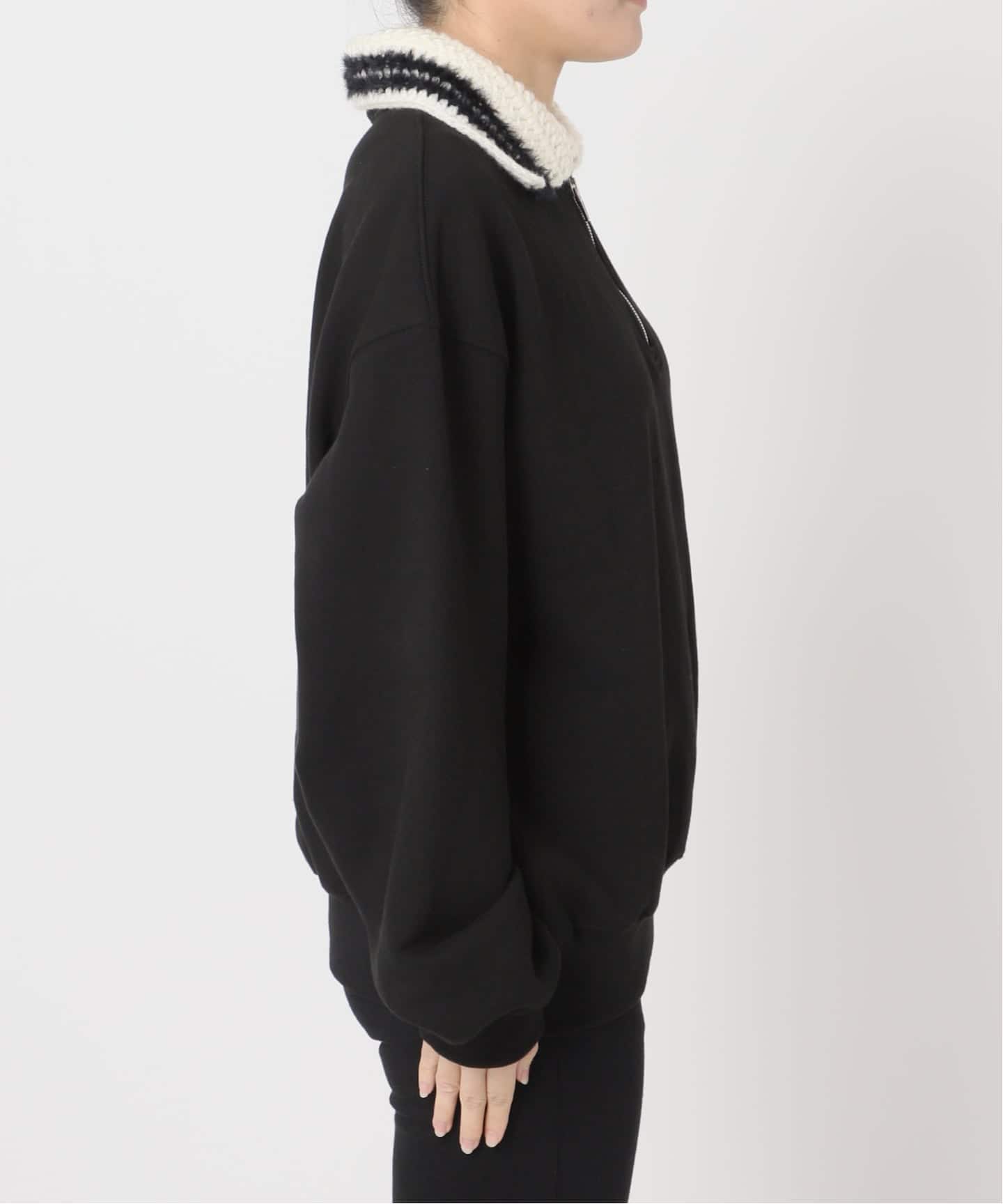 KIJUN/キジュン Crochet Collar Half Zip-Up Pullover（スウェット