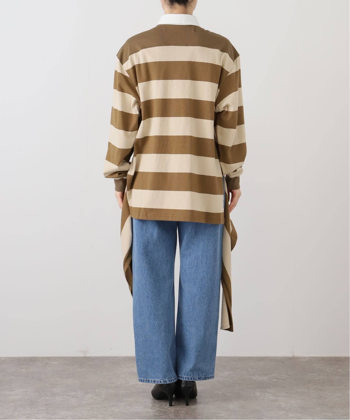 OPEN YY/オープンワイワイ STRIPE TRIM RUGBY SHIRT（Tシャツ